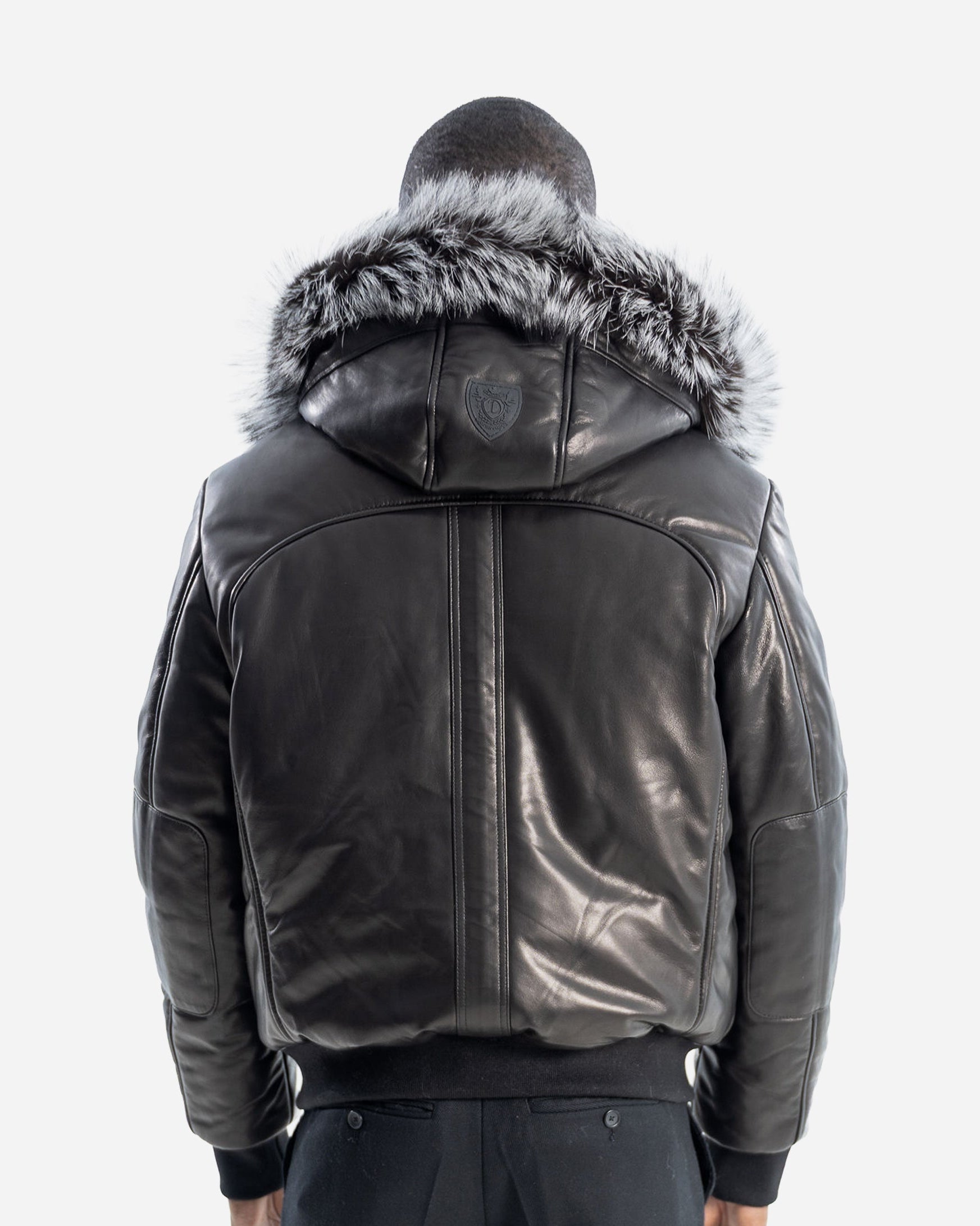 Victor Men's Winter All-Leather Jacket With Silver Fox