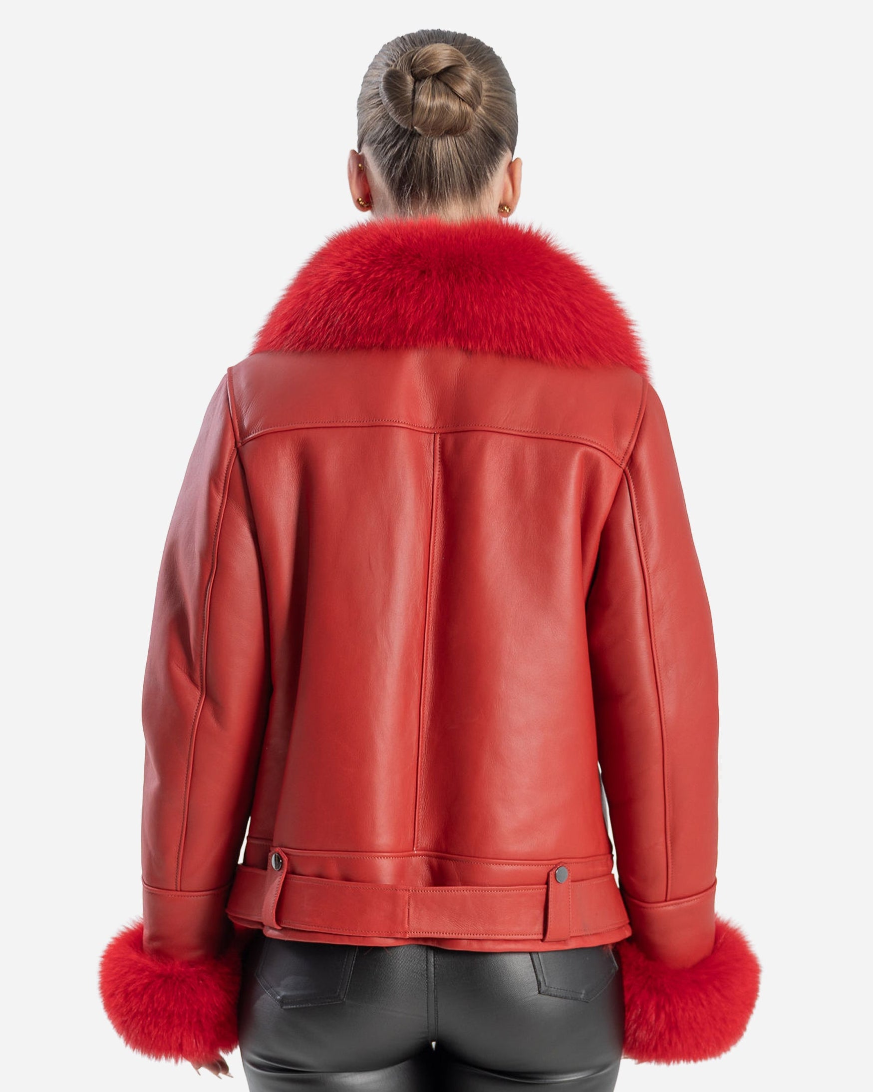 Bianca / Veste en peau lainée Silver Fox