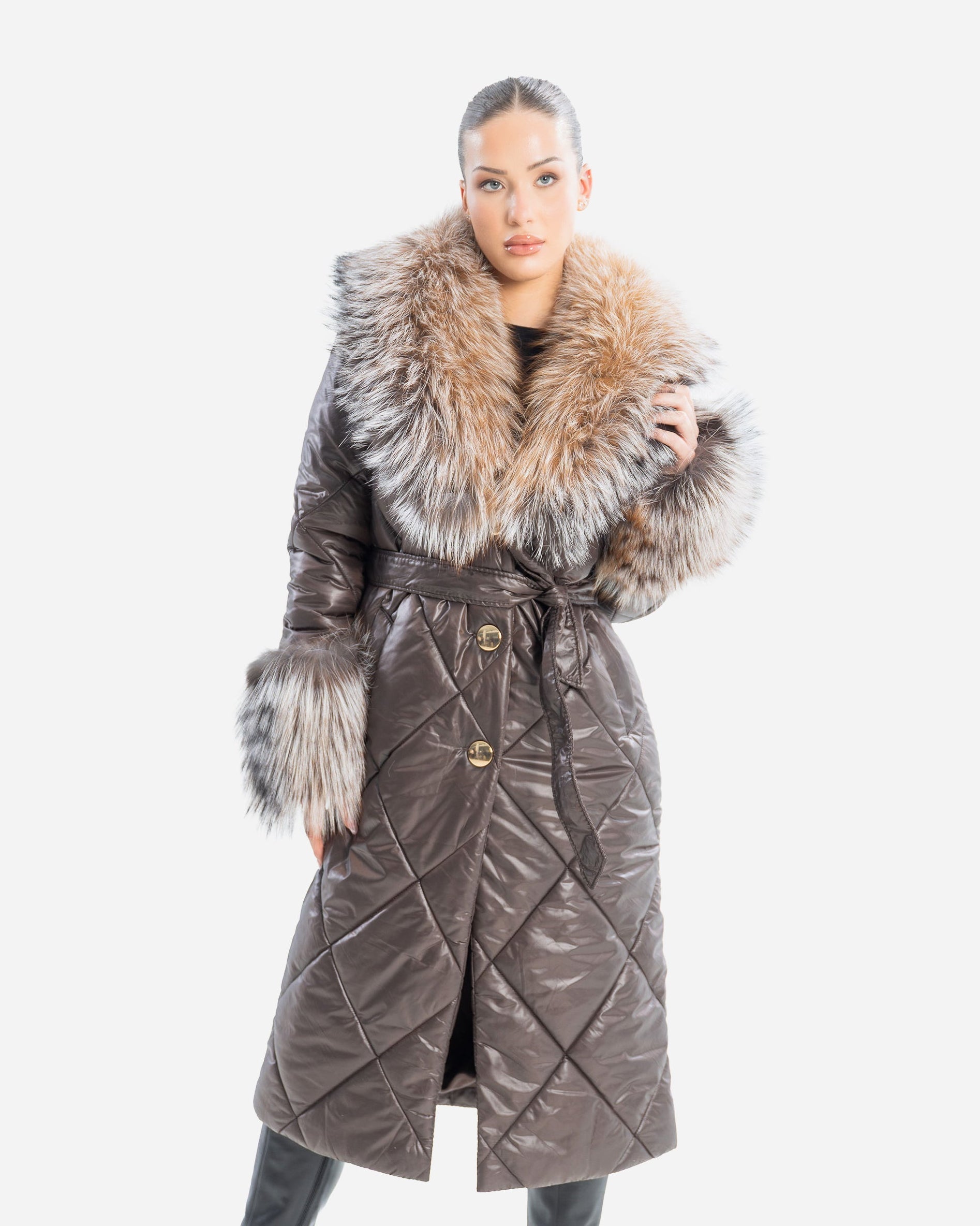 Aura Women's Winter Coat with Natural Fur