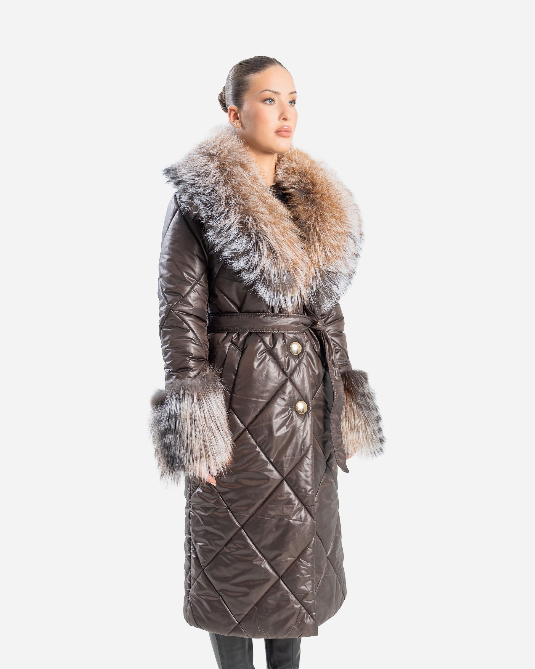Aura Women's Winter Coat with Natural Fur