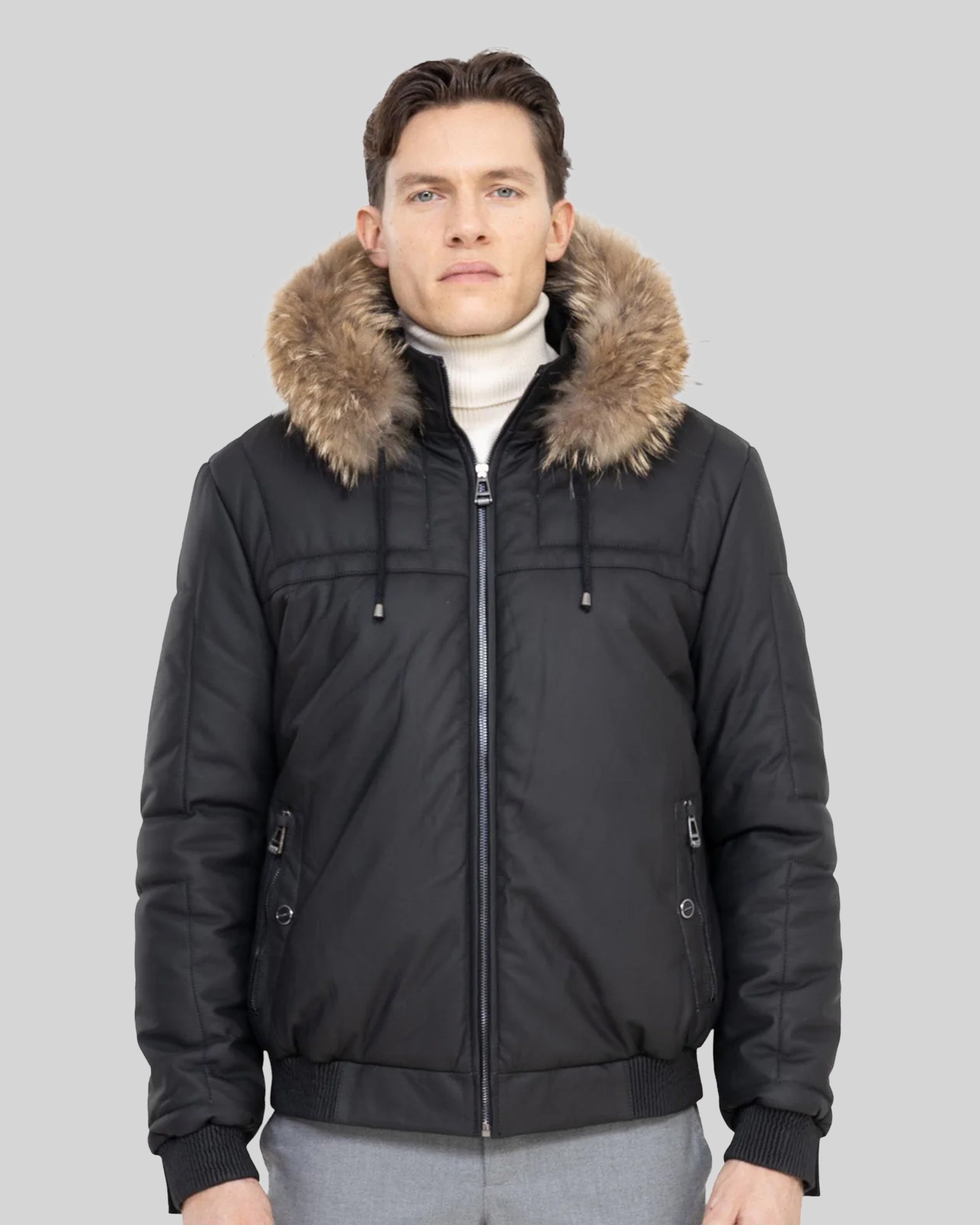 LIAM Leather Bomber Jacket