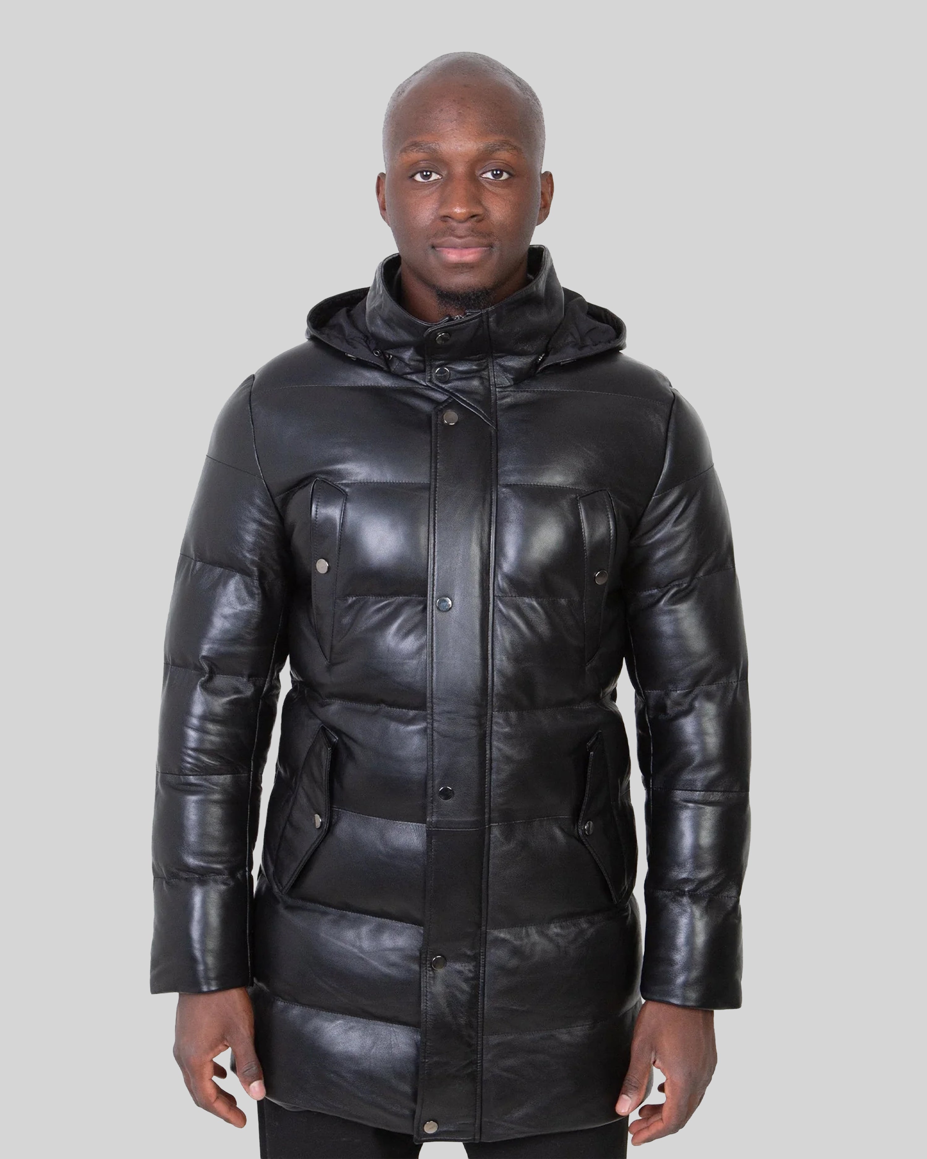 Milan Leather Down Coat