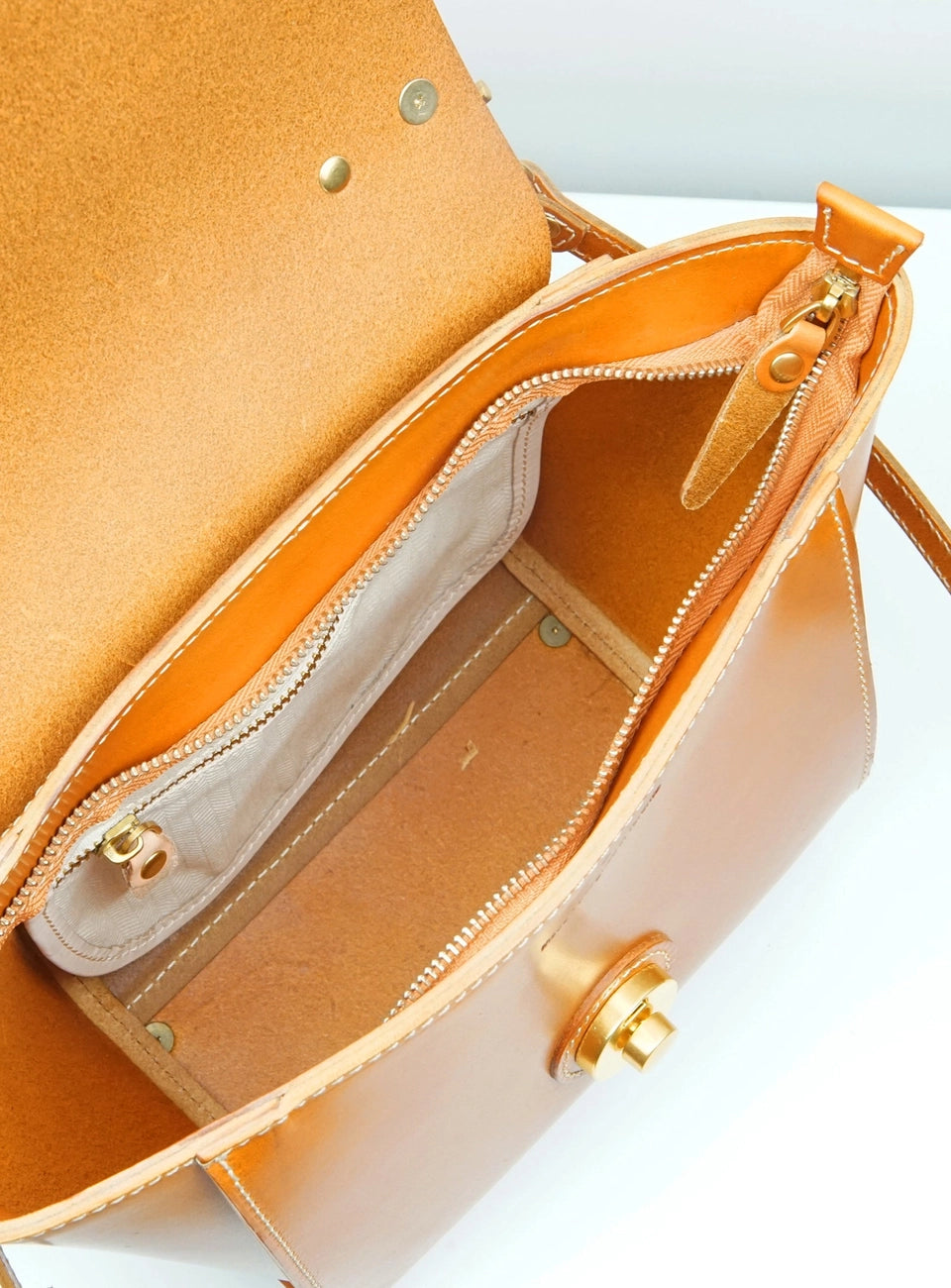 Vive Classic Top Handle Satchel - Caramel Brown