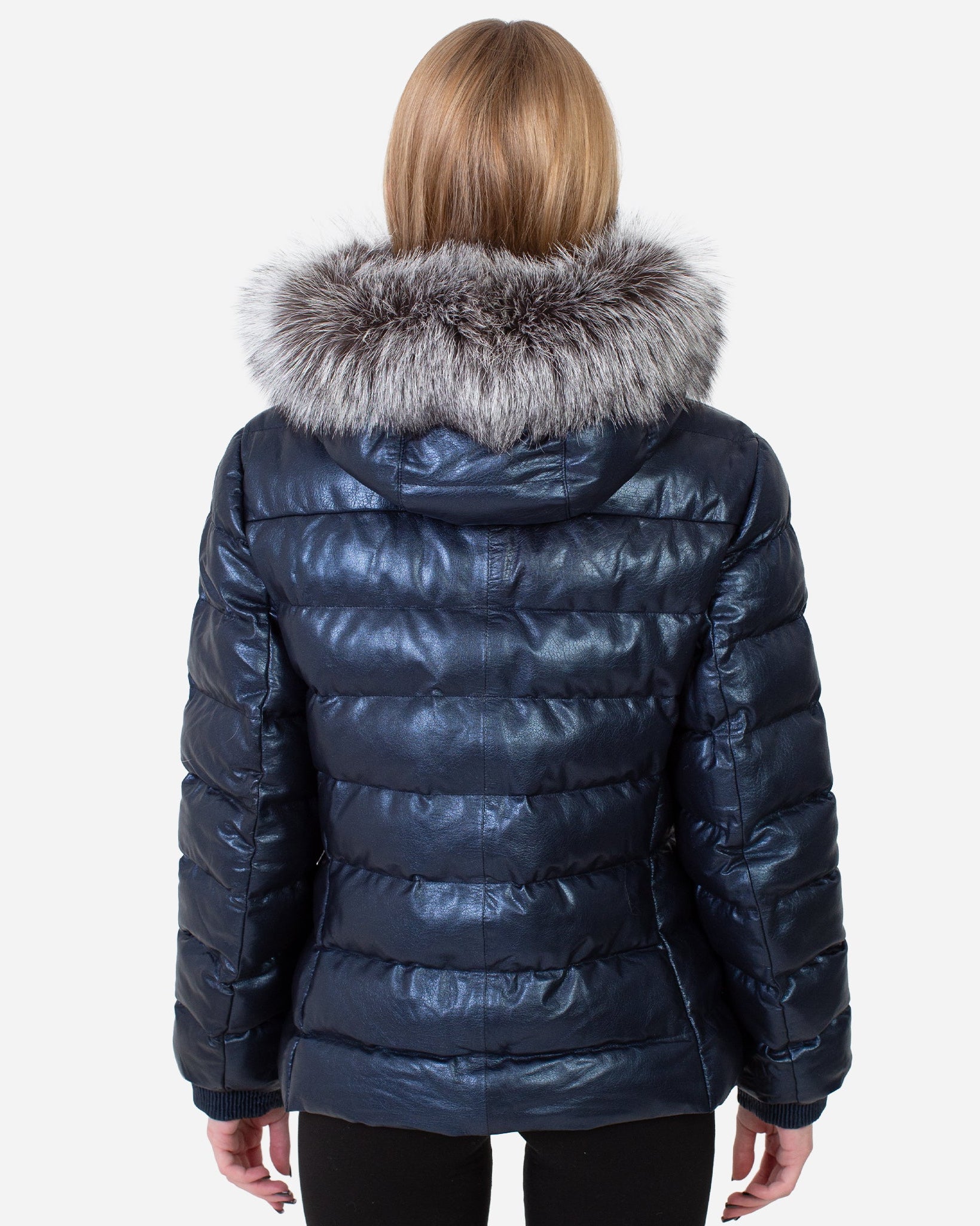 Leslie Leather Parka – Silver Fox