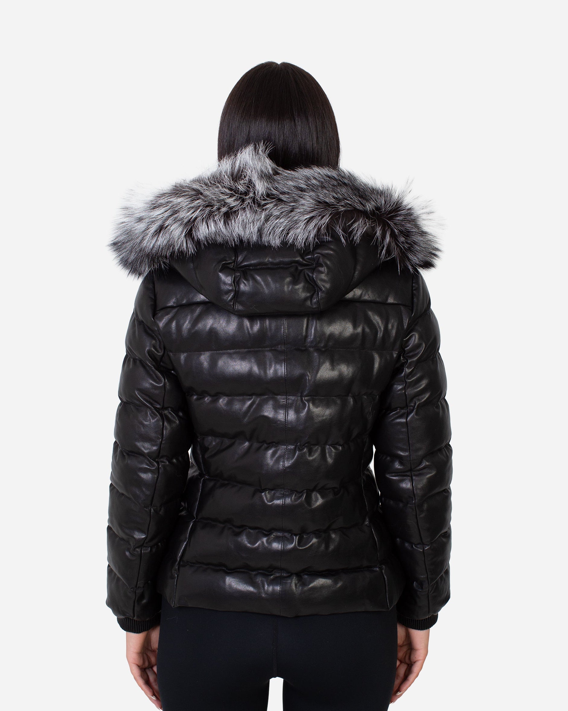 Leslie Leather Parka – Silver Fox