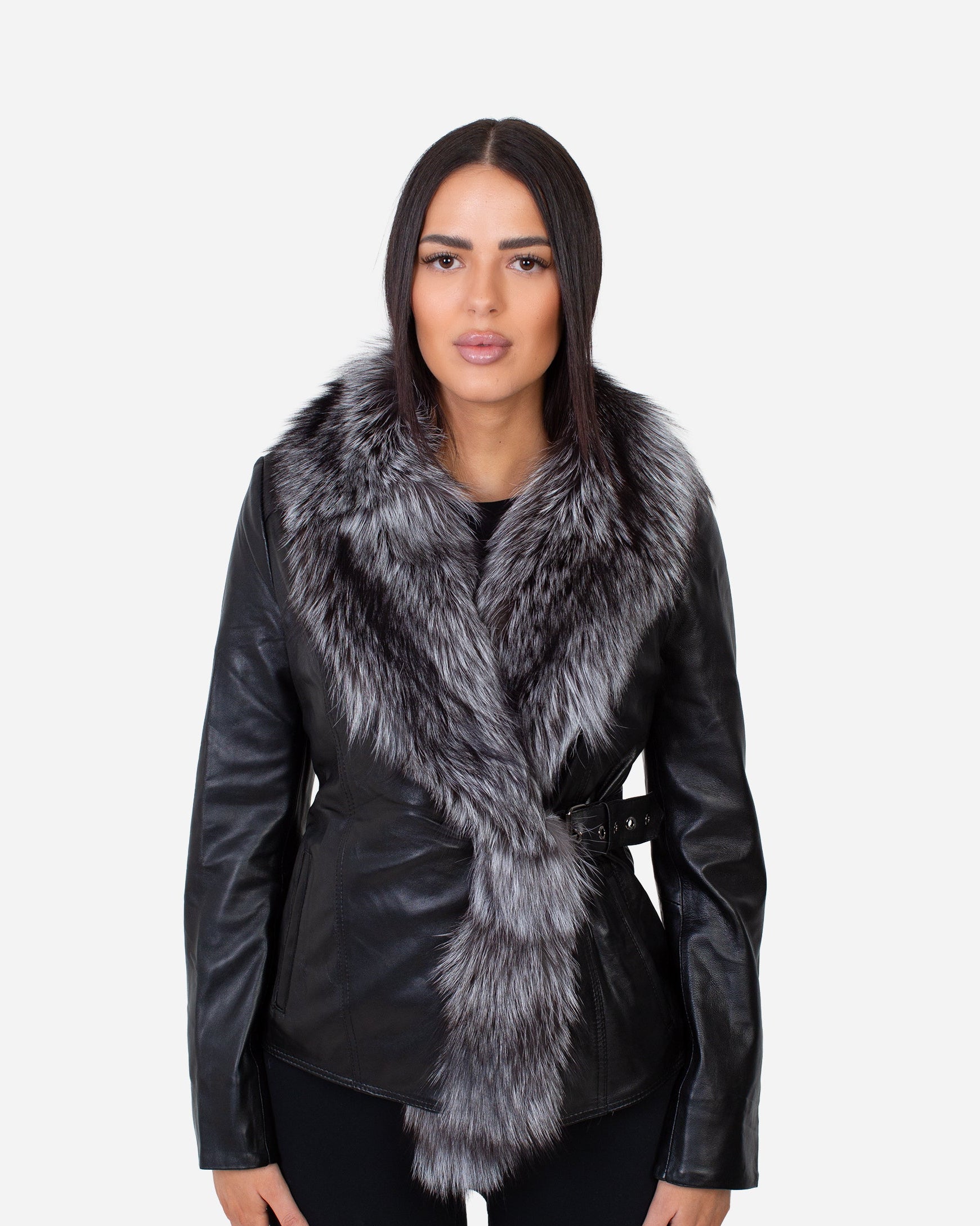 Beverly Leather Jacket – Silver Fox