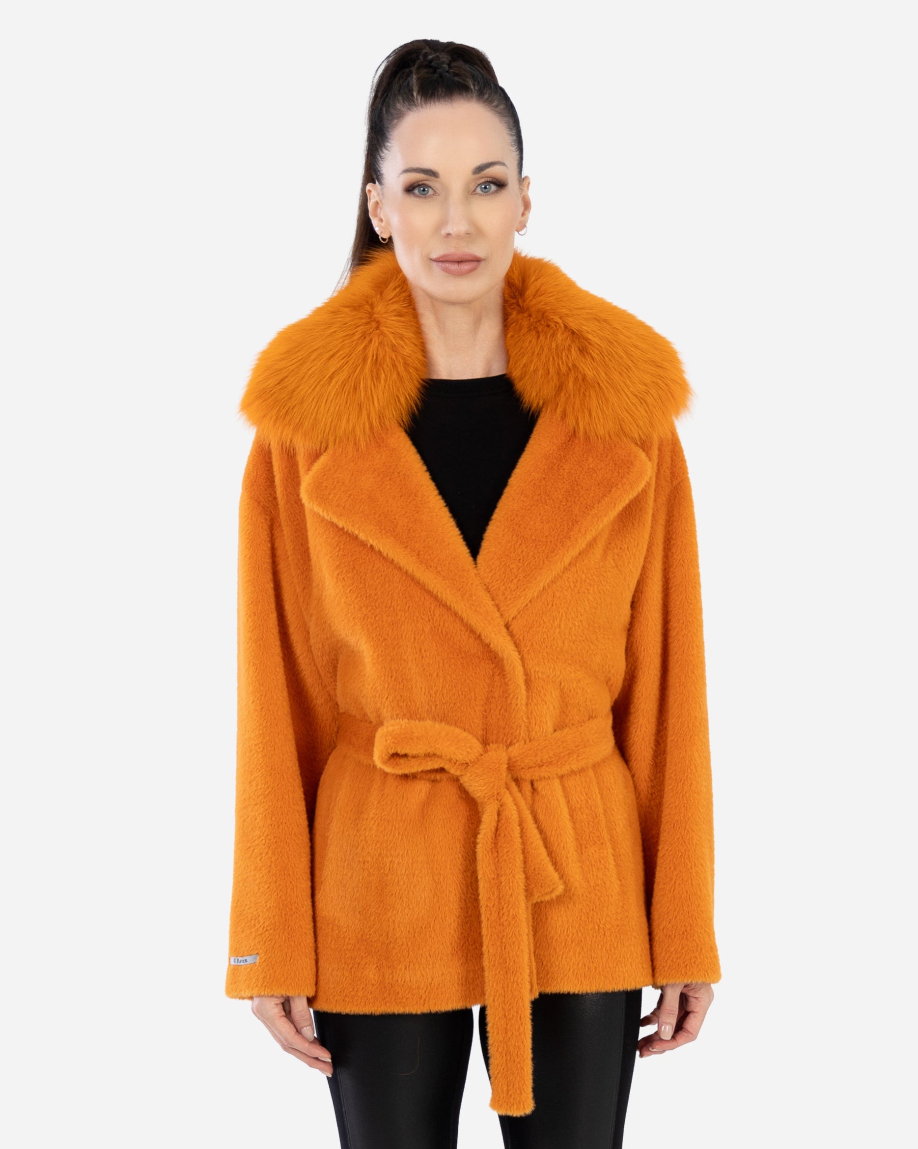 Dahlia Wool Coat with Fur Collar