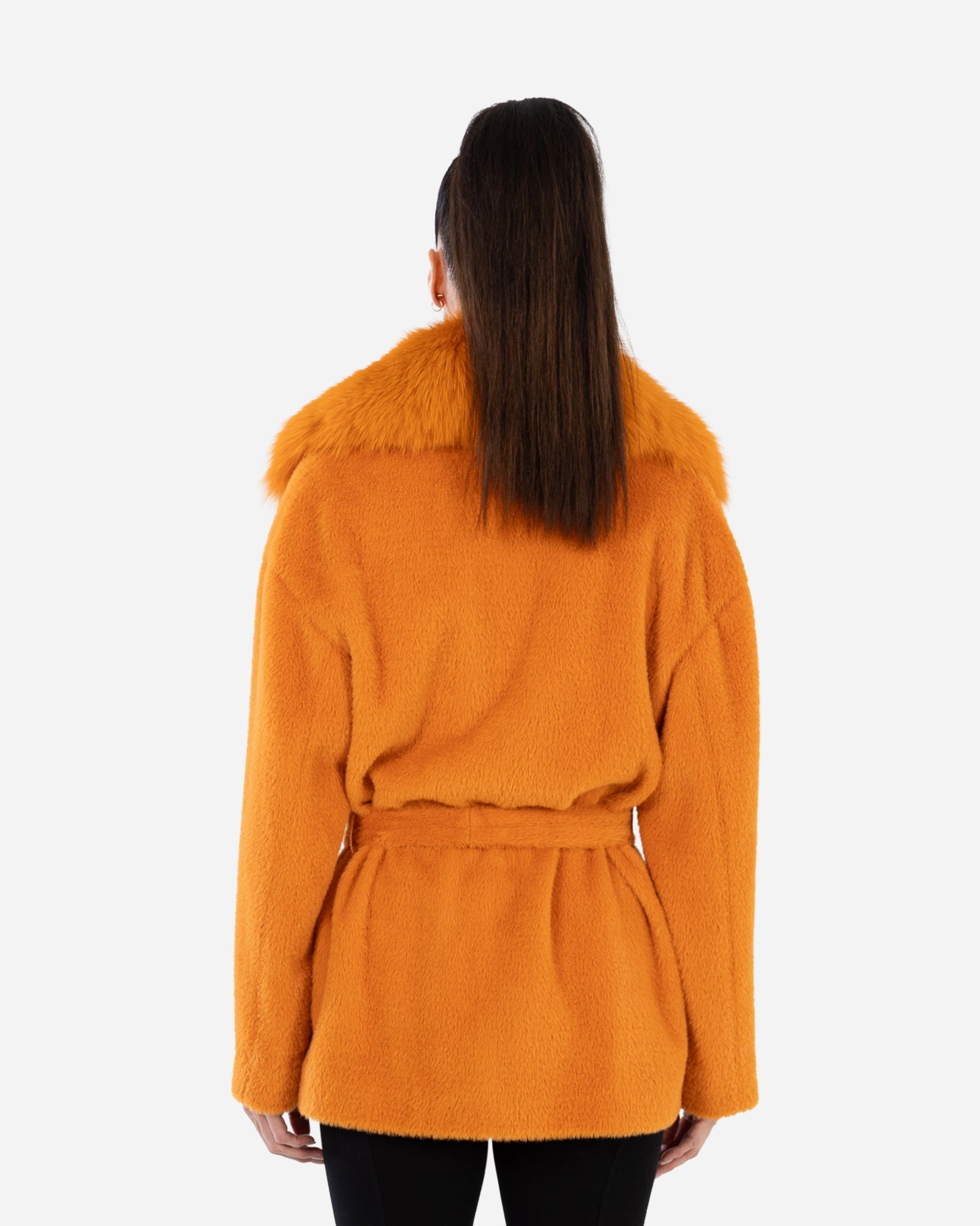 Dahlia Wool Coat with Fur Collar