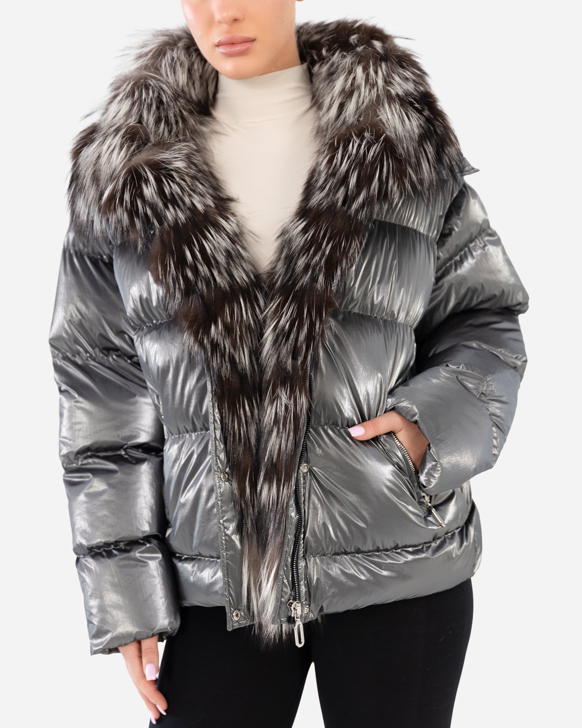 Liora Down Puffer - Silver Fox