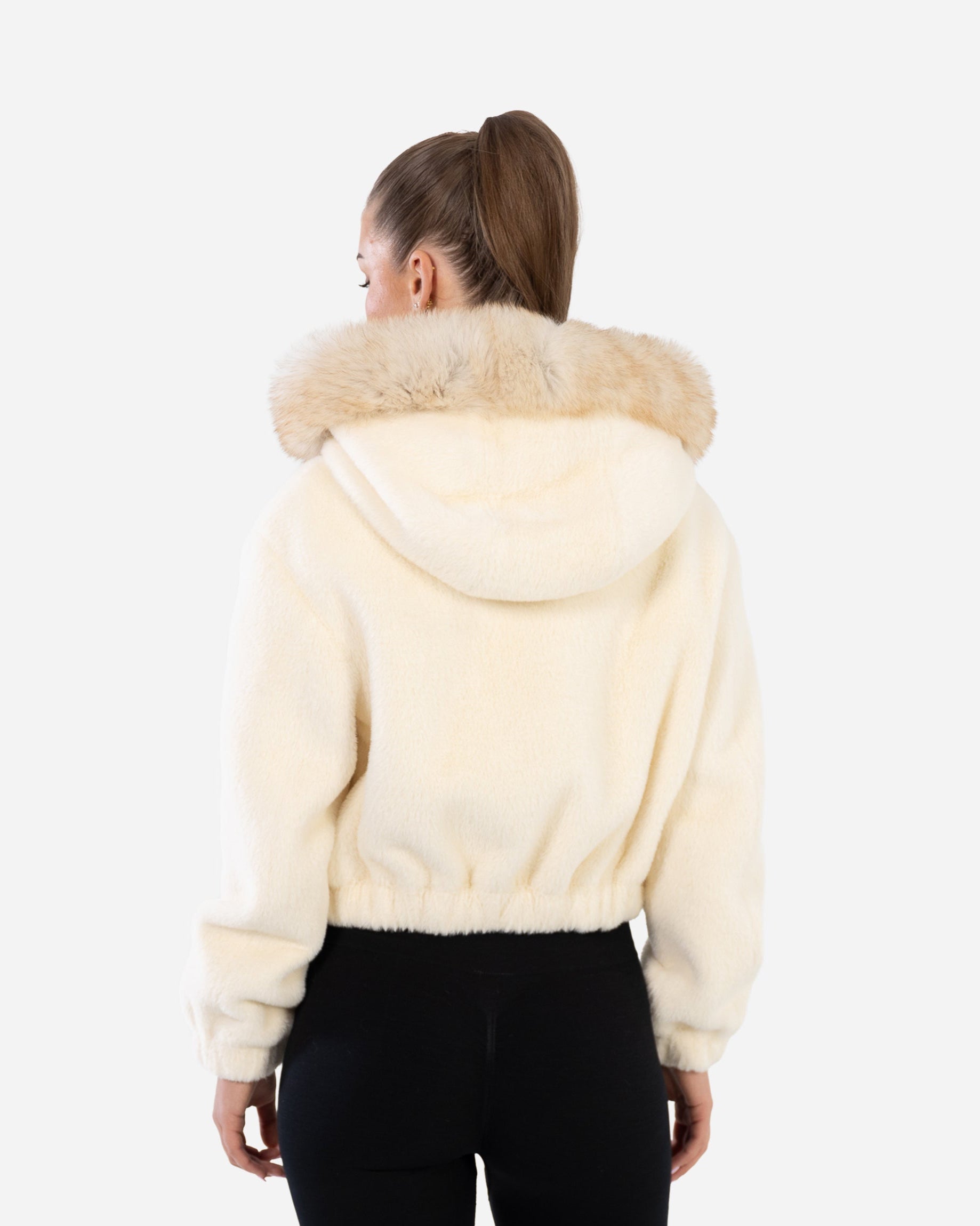 Noor Shearling -  fox fur trim   bomber Jacket