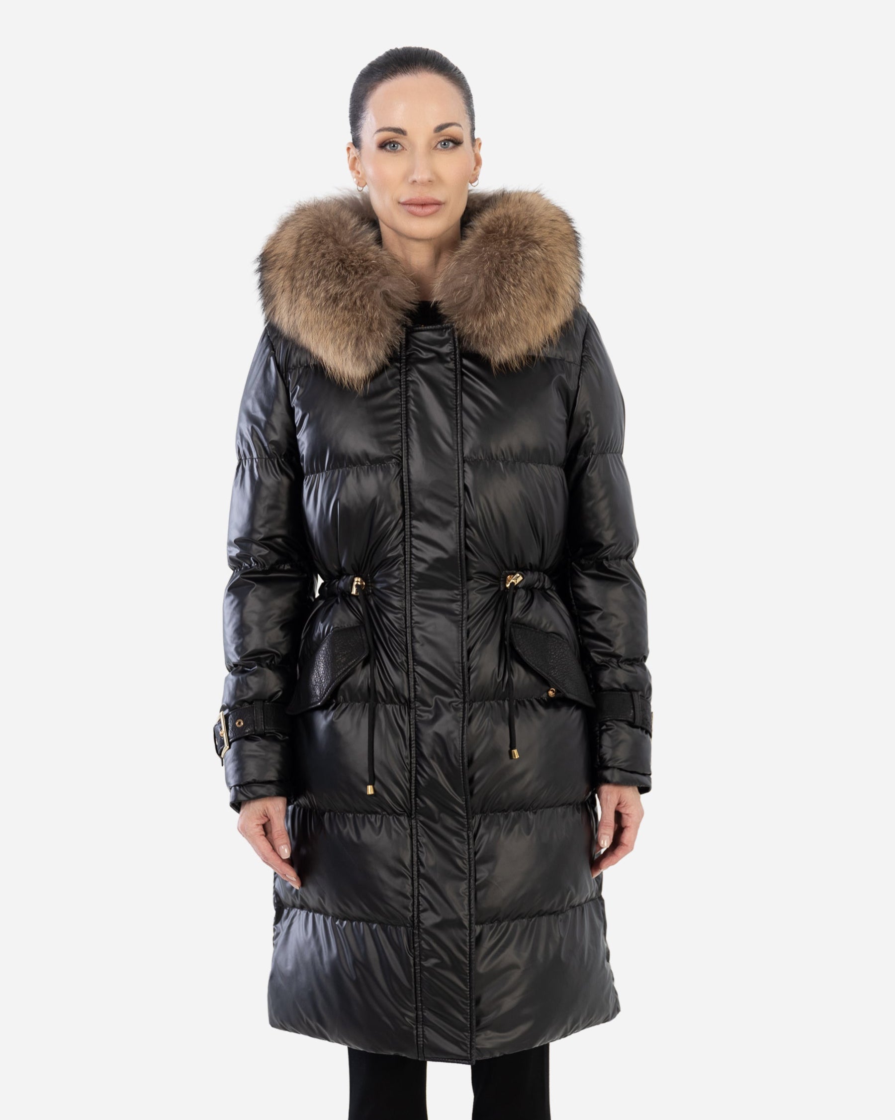 ALBA PARKA PUFFER COAT with Detachable natural fur collar