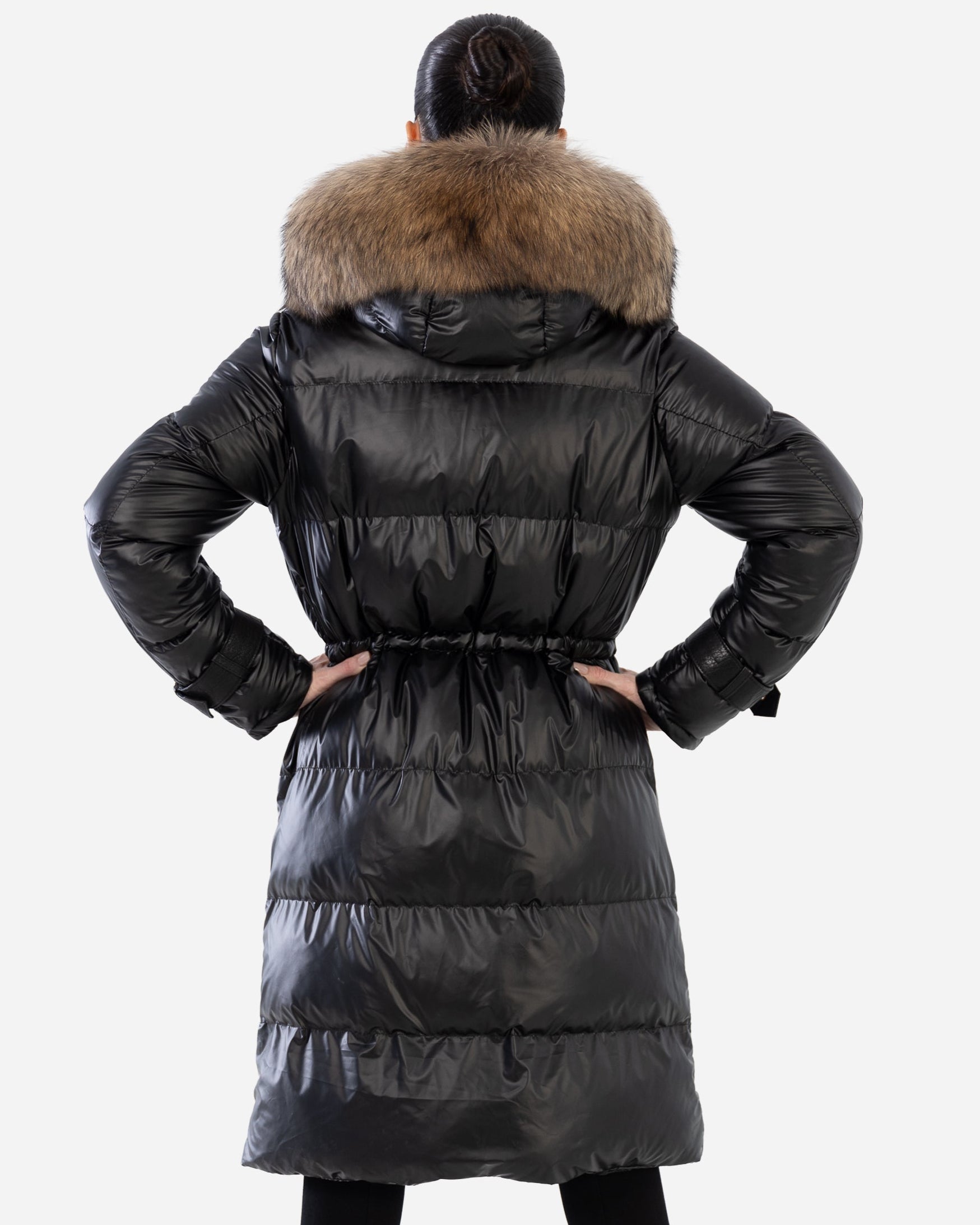 ALBA PARKA PUFFER COAT with Detachable natural fur collar