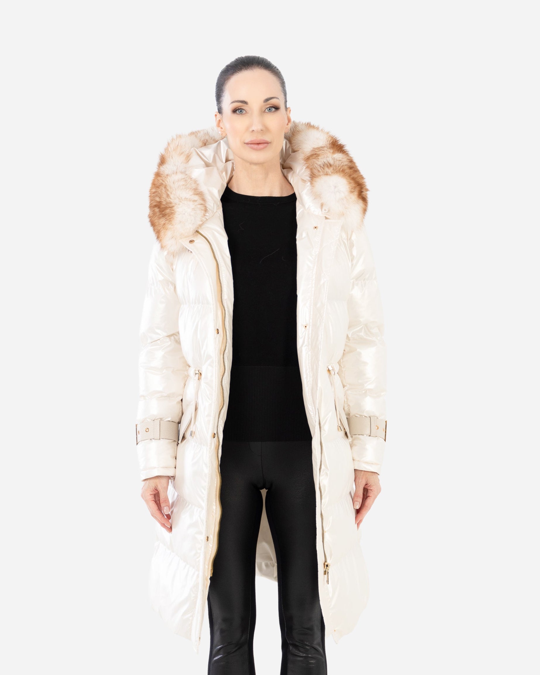 ALBA PARKA PUFFER COAT with Detachable natural fur collar