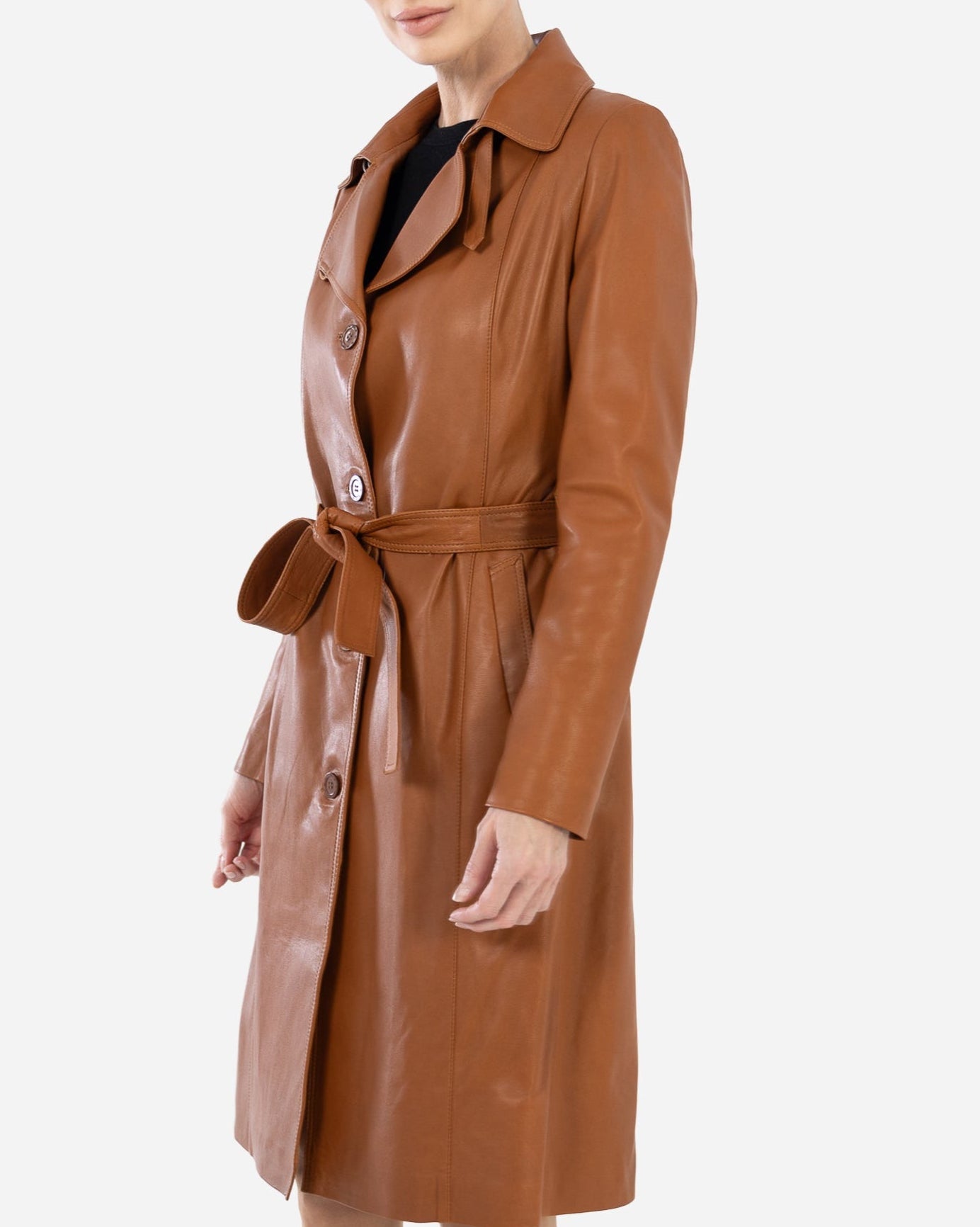 KASIA Leather Trench Coat