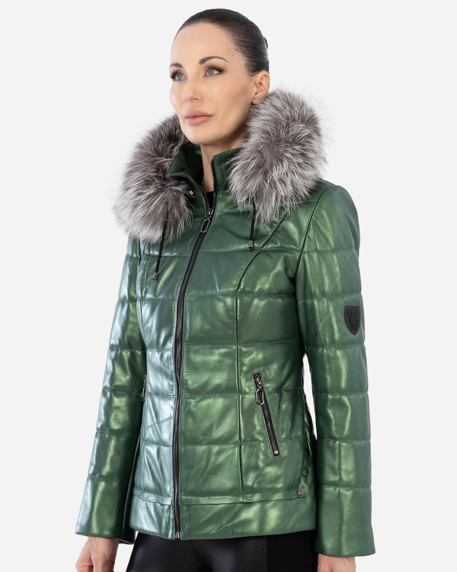 LYANNA Leather Puffer Jacket