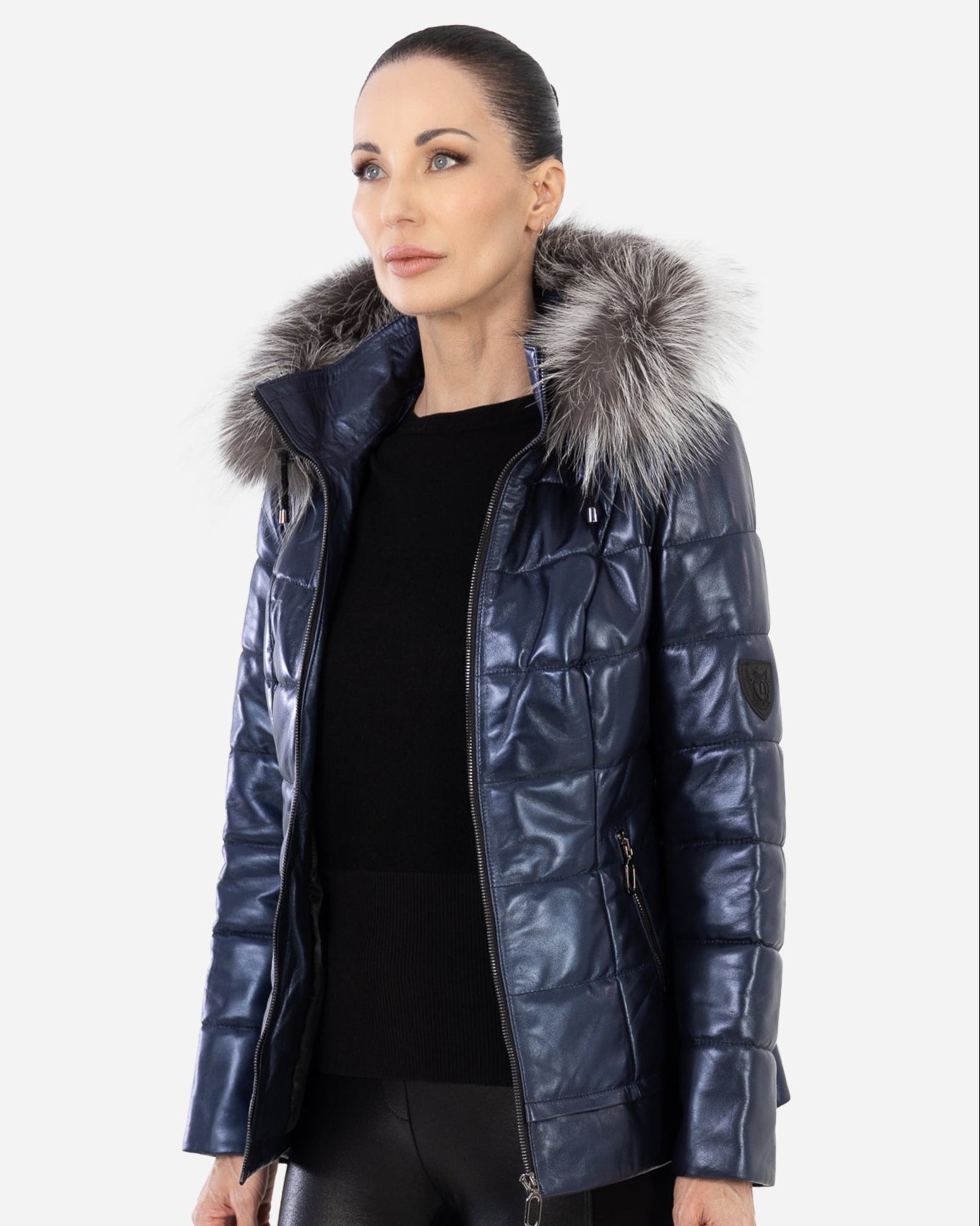 LYANNA Leather Puffer Jacket