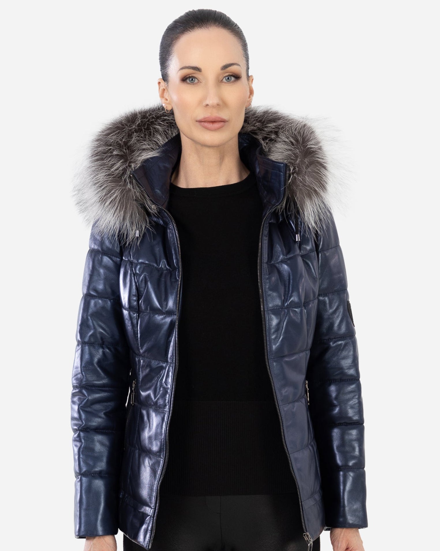 LYANNA Leather Puffer Jacket