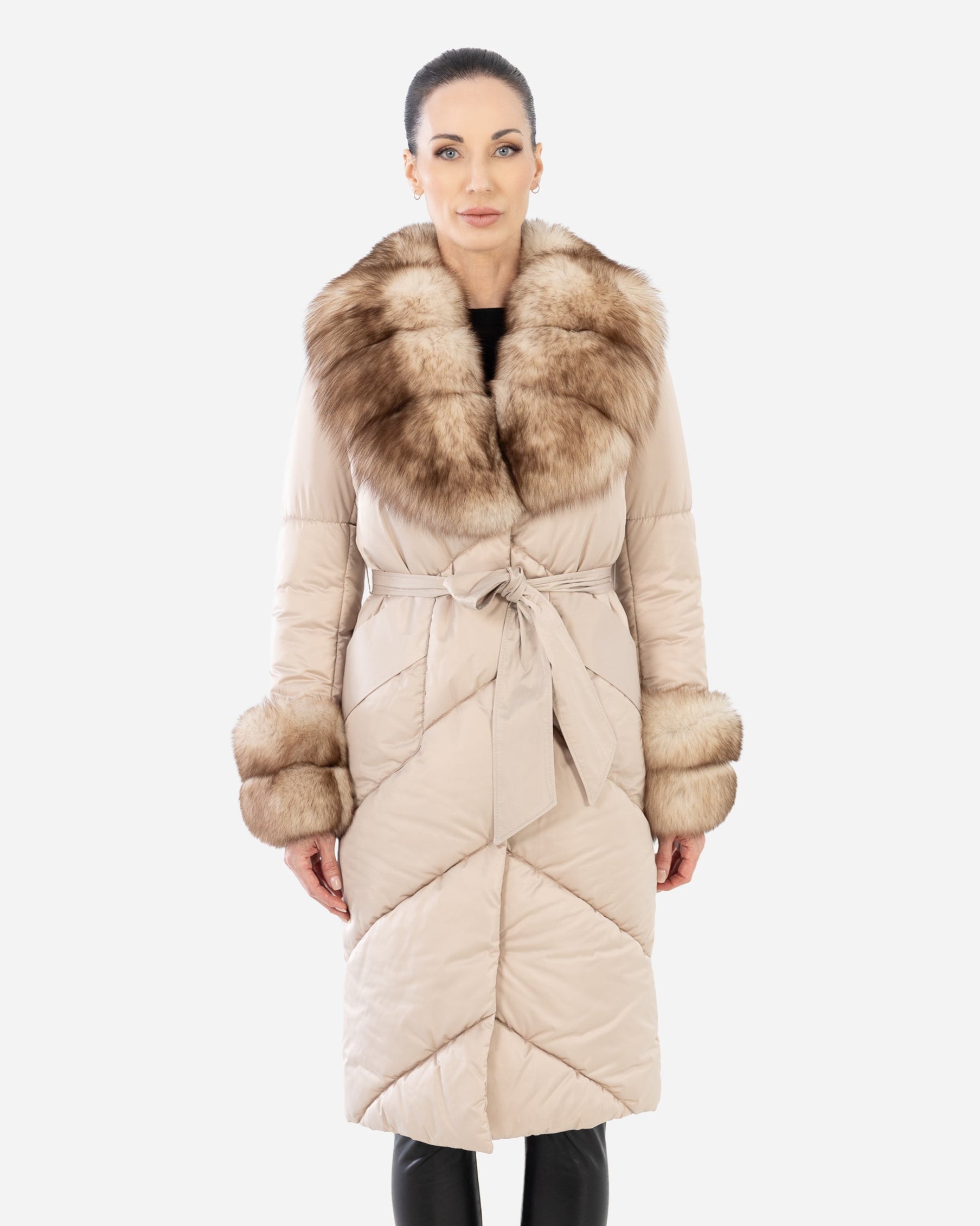 Diana Down Coat with Natural Fur