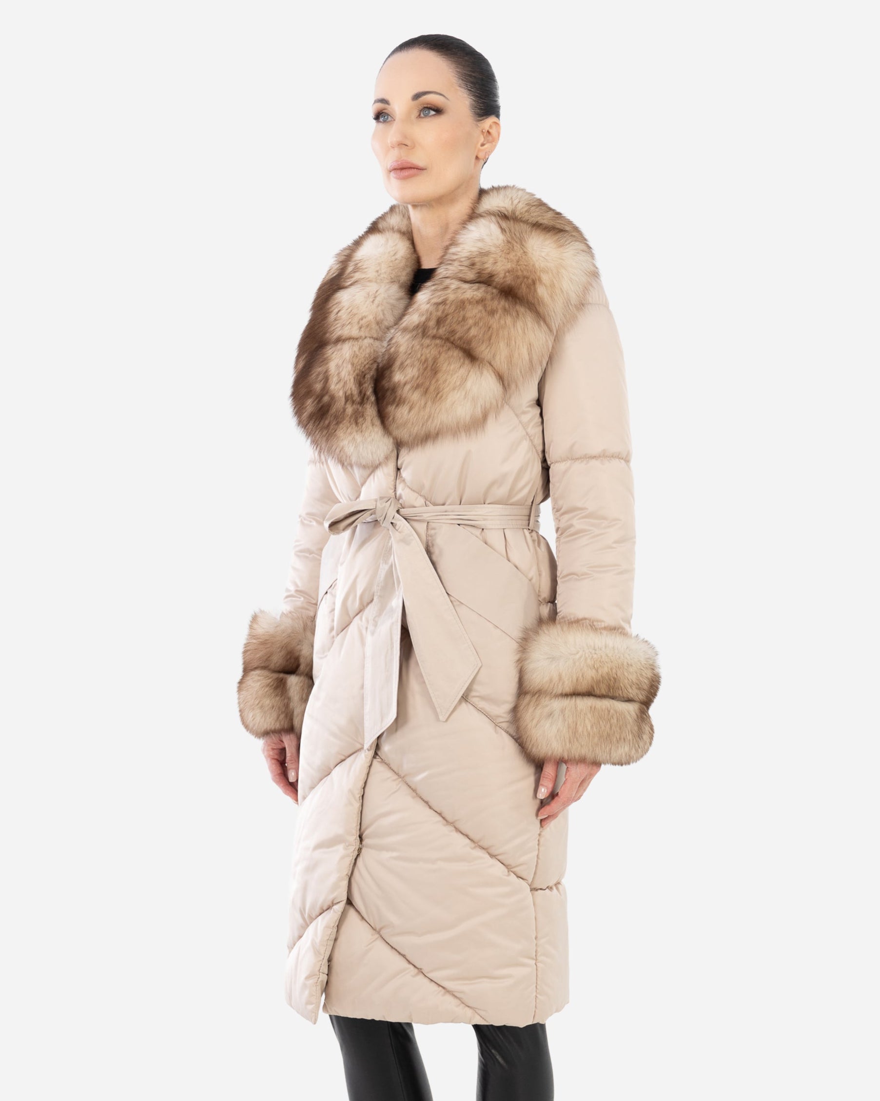 Diana Down Coat with Natural Fur