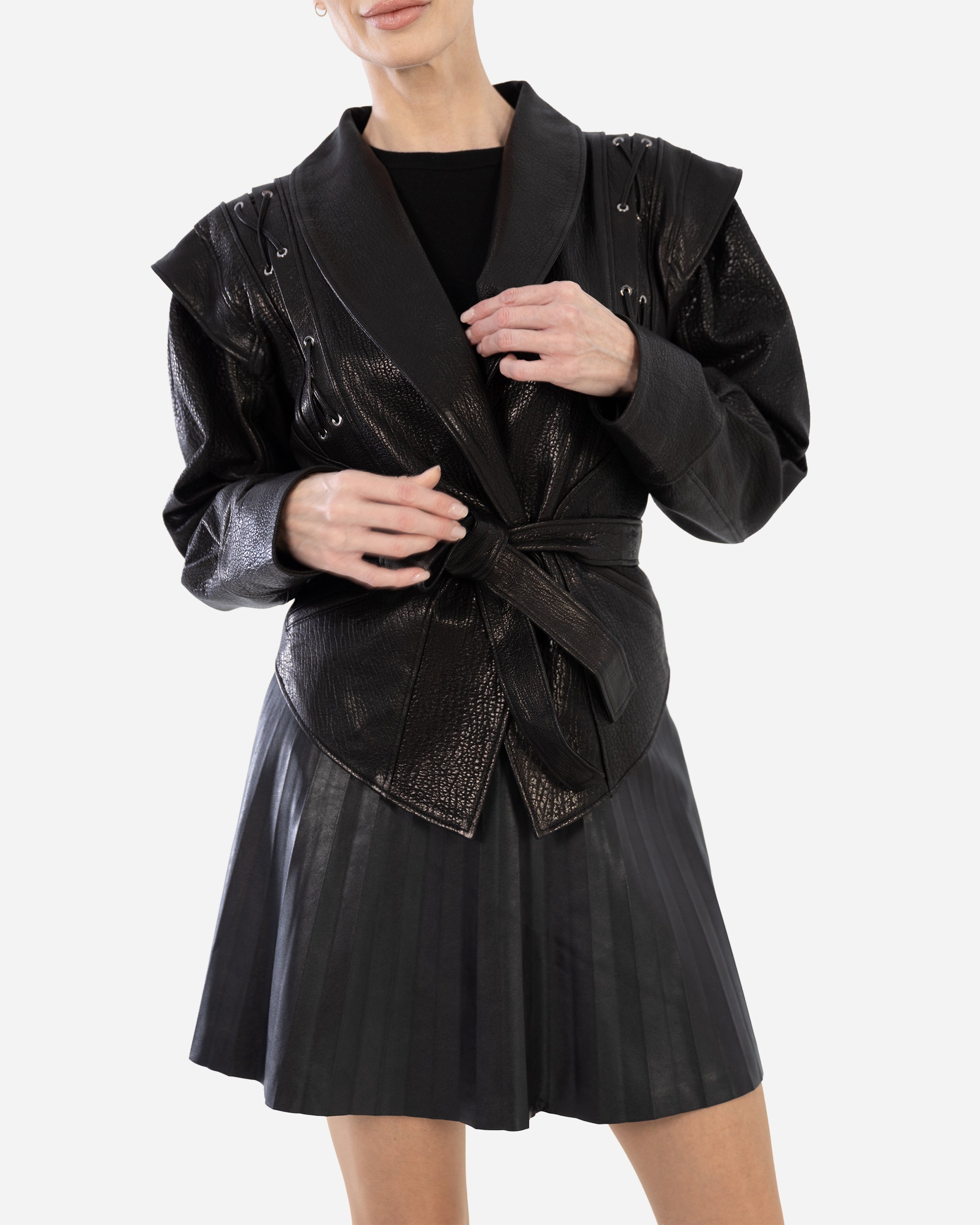 CLEO JACKET IN BUBBLED LAMBSKIN