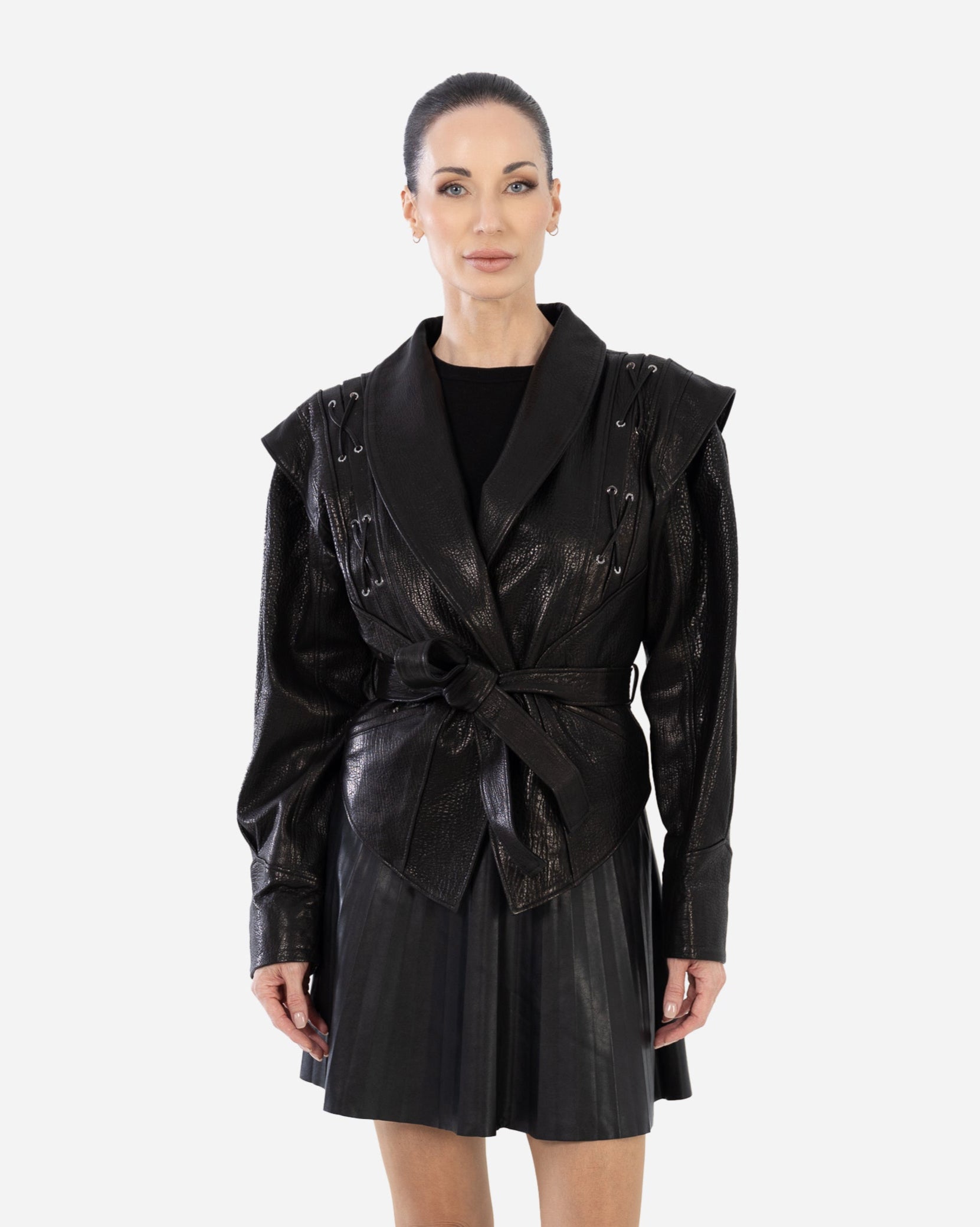 CLEO JACKET IN BUBBLED LAMBSKIN
