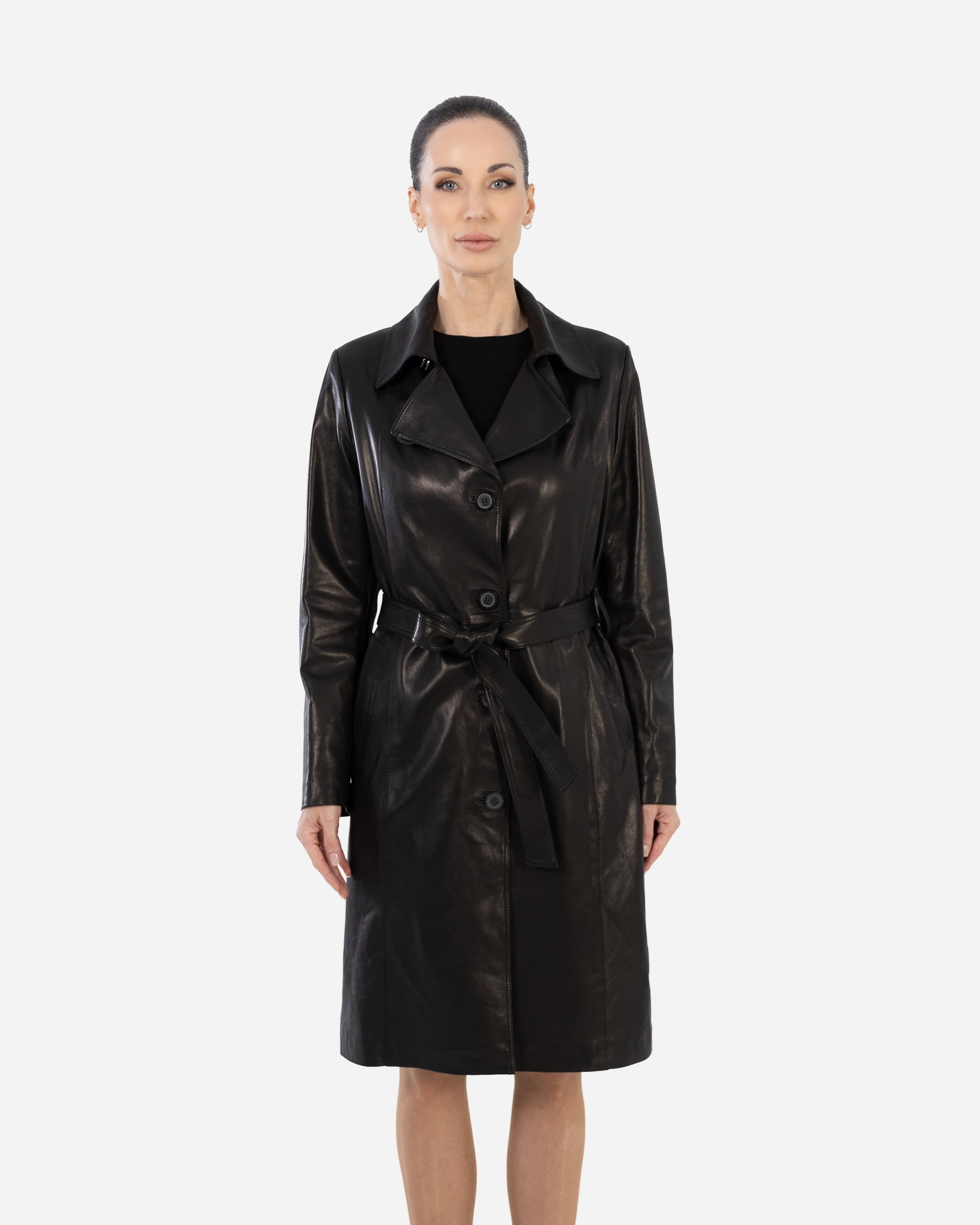 KASIA Leather Trench Coat
