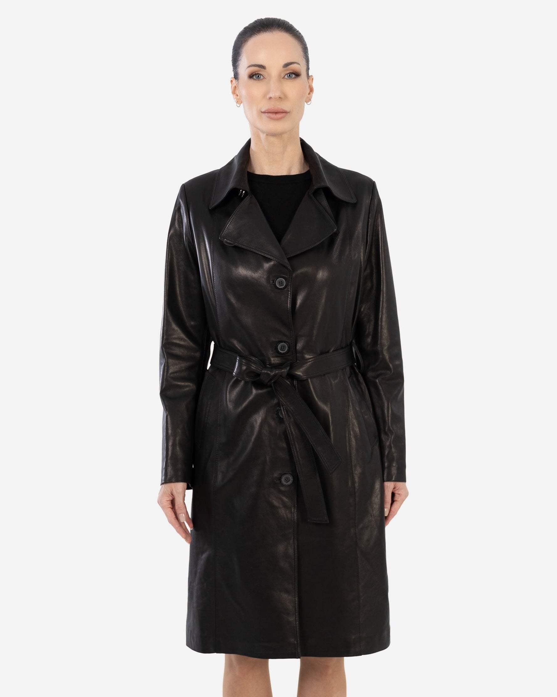 KASIA Leather Trench Coat