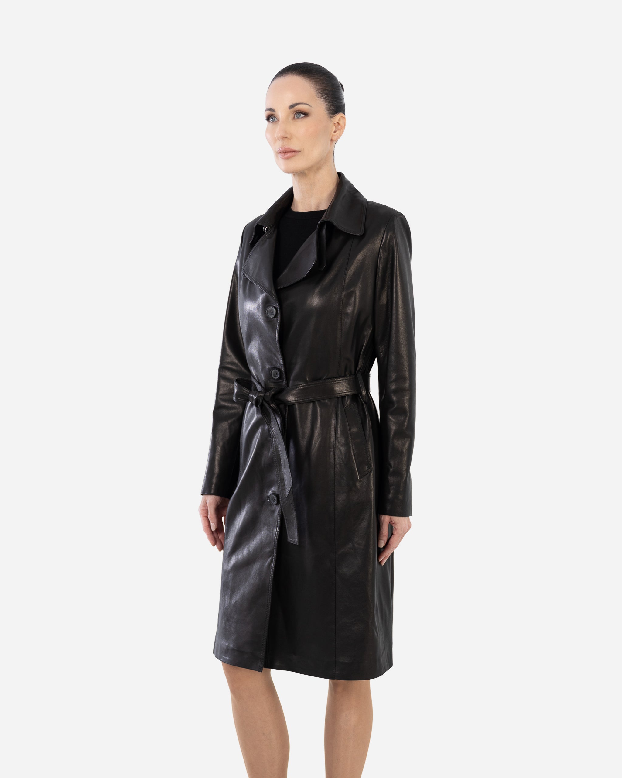 KASIA Leather Trench Coat
