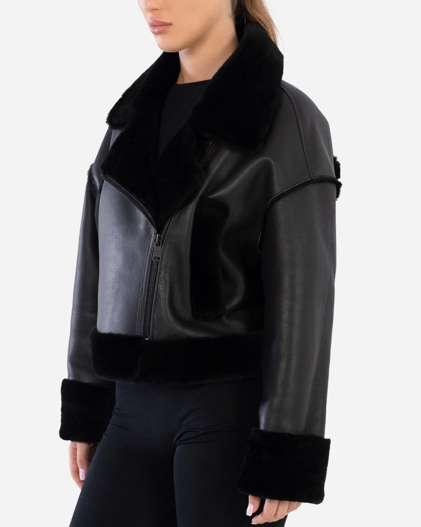 Veste en peau lainée SKYE