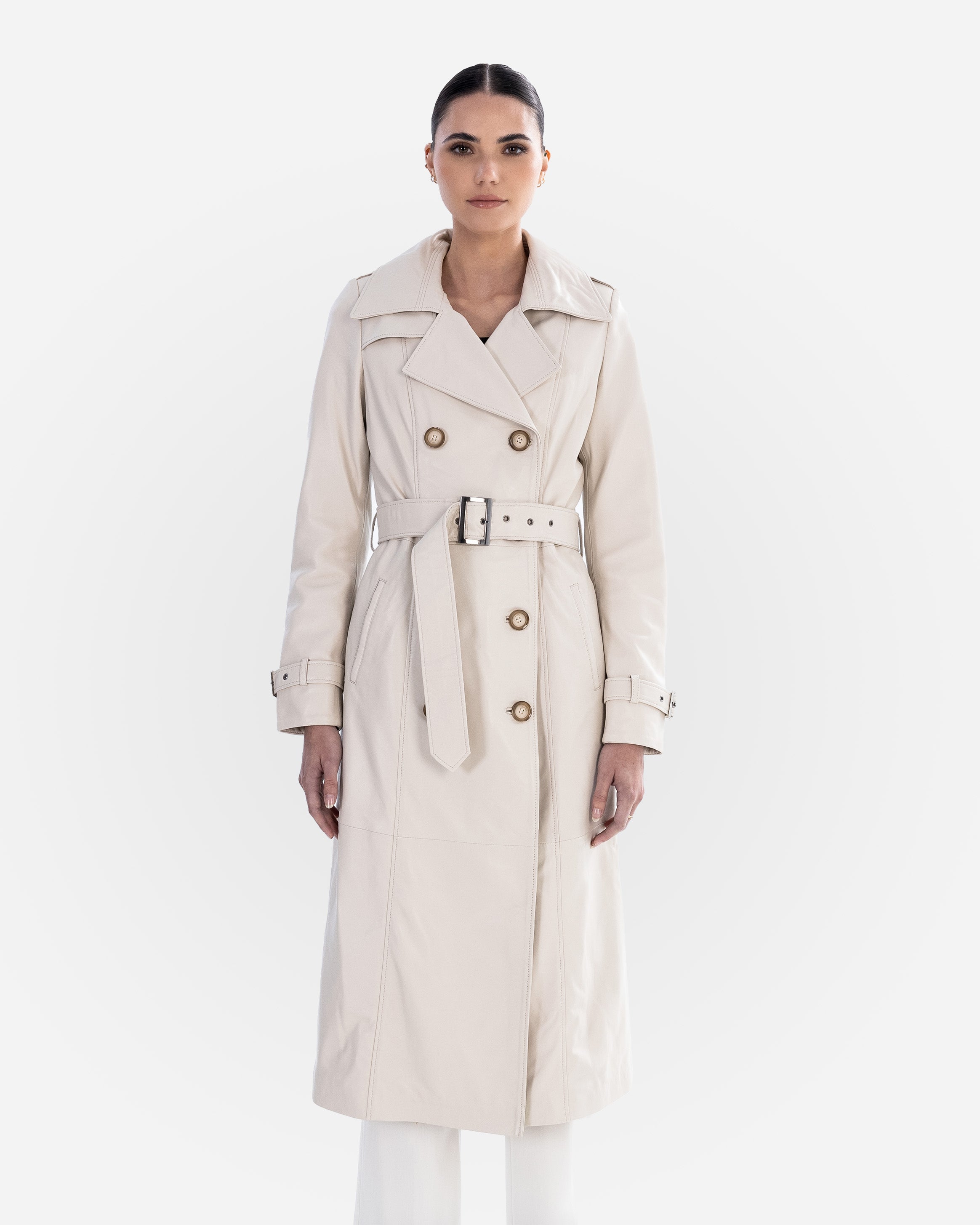 Trench-coat en cuir Adèle
