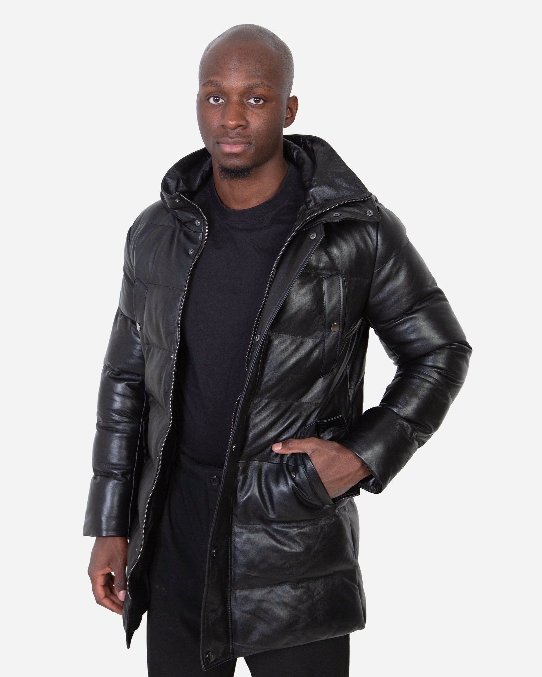 Milan Leather Down Coat