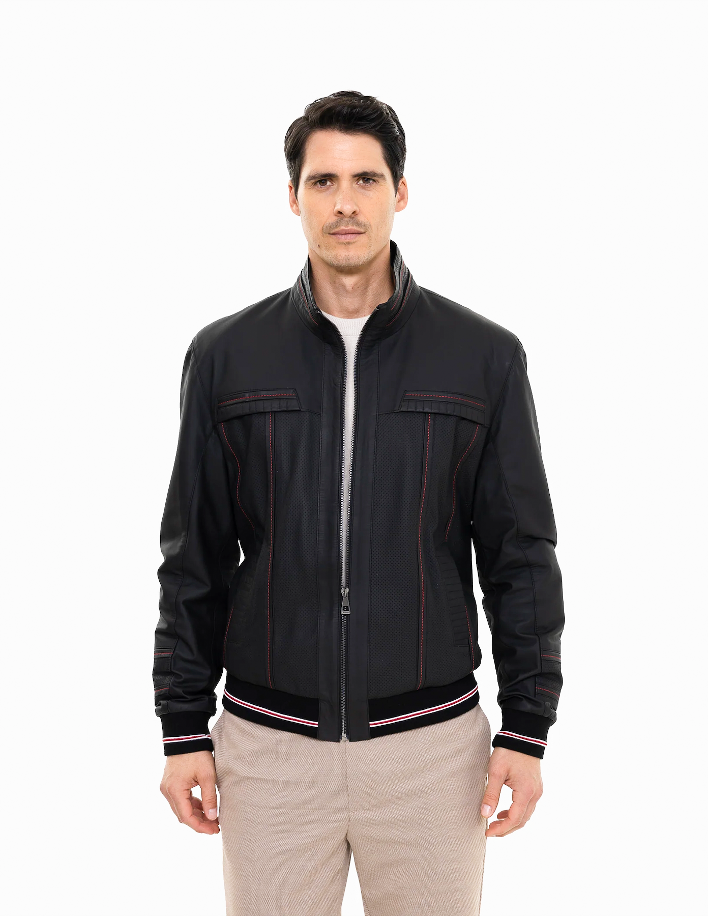 Blouson aviateur en cuir Roberto