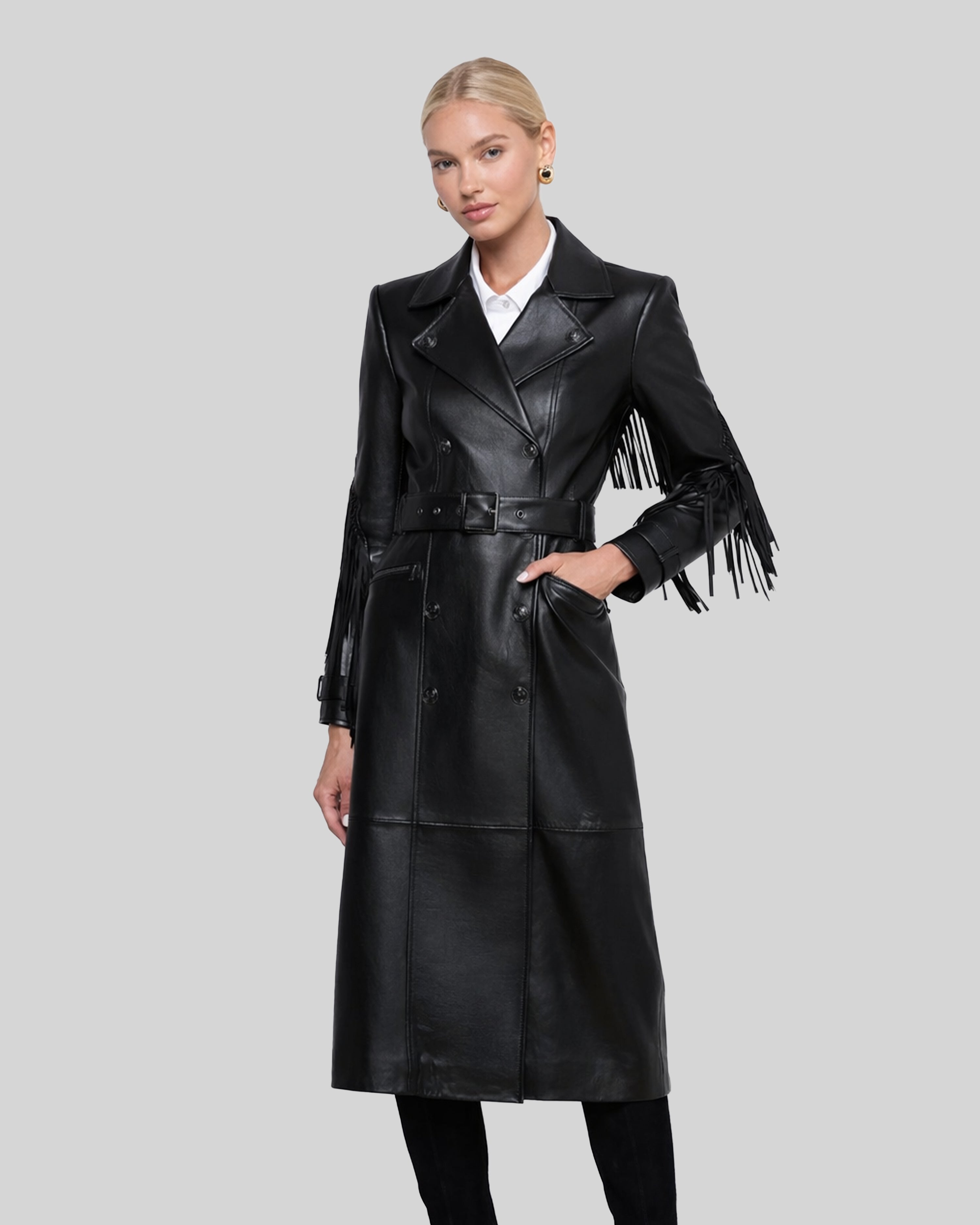 Victoria Leather Trench Coat