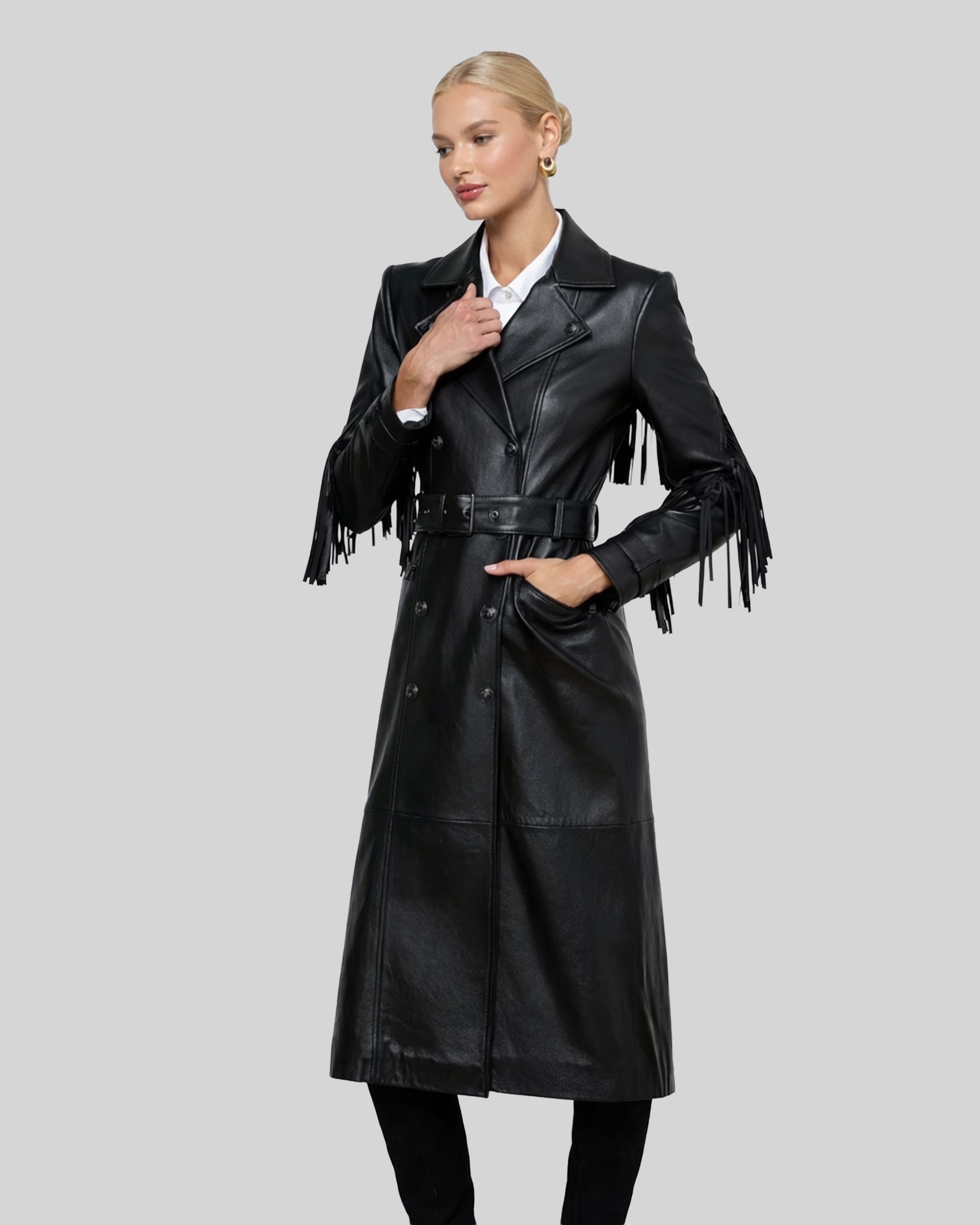 Victoria Leather Trench Coat