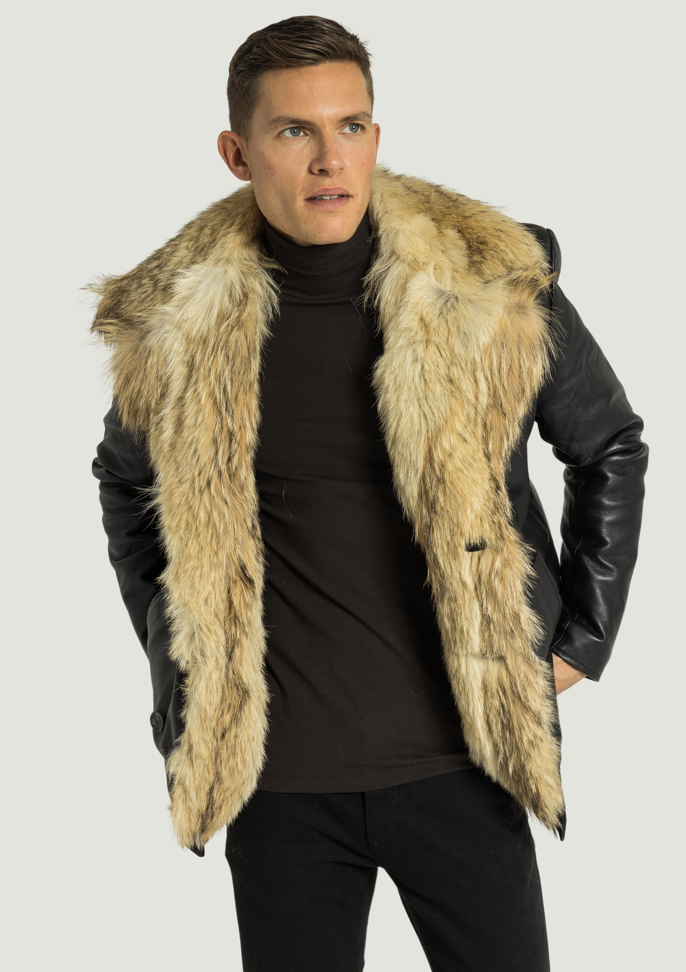 Marvin Leather Jacket with Natural Fur