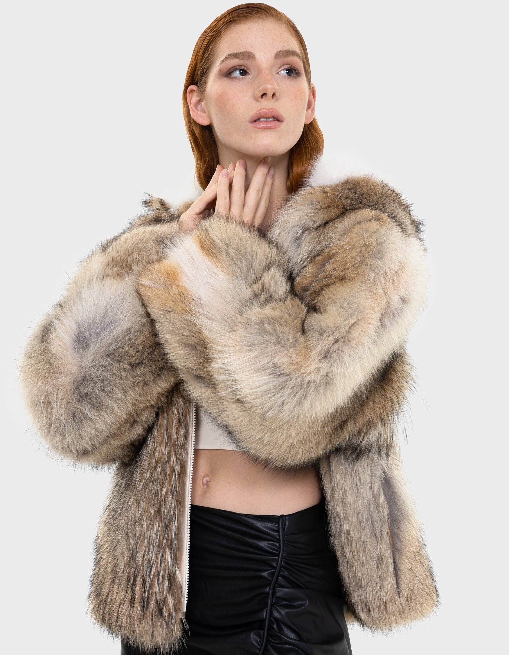 Evelyn Natural Fur Coat