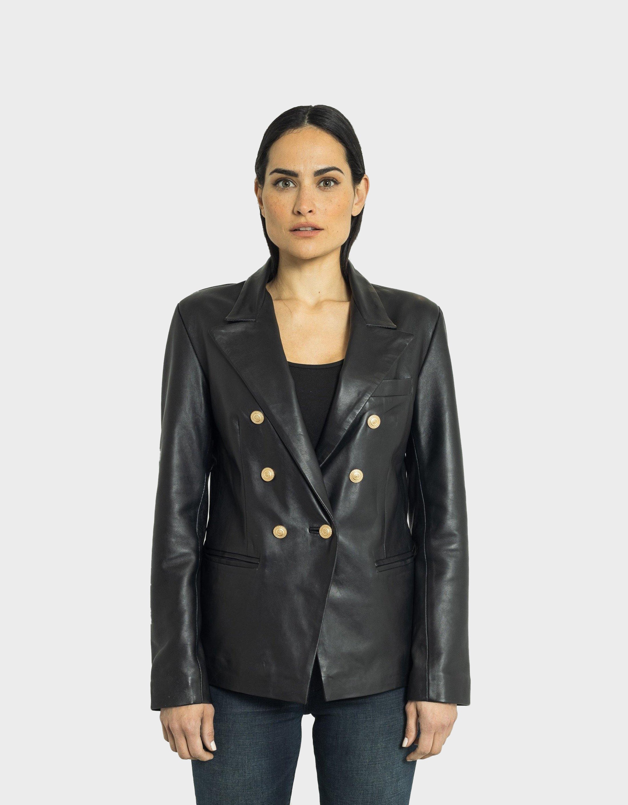 Francesca Leather Blazer