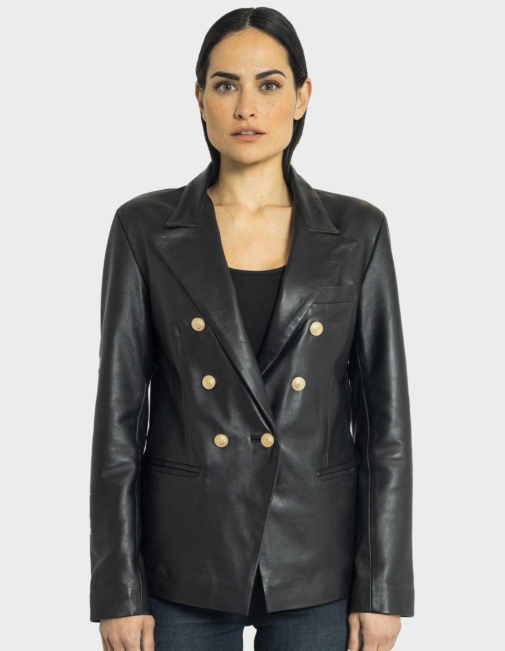 Francesca Leather Blazer