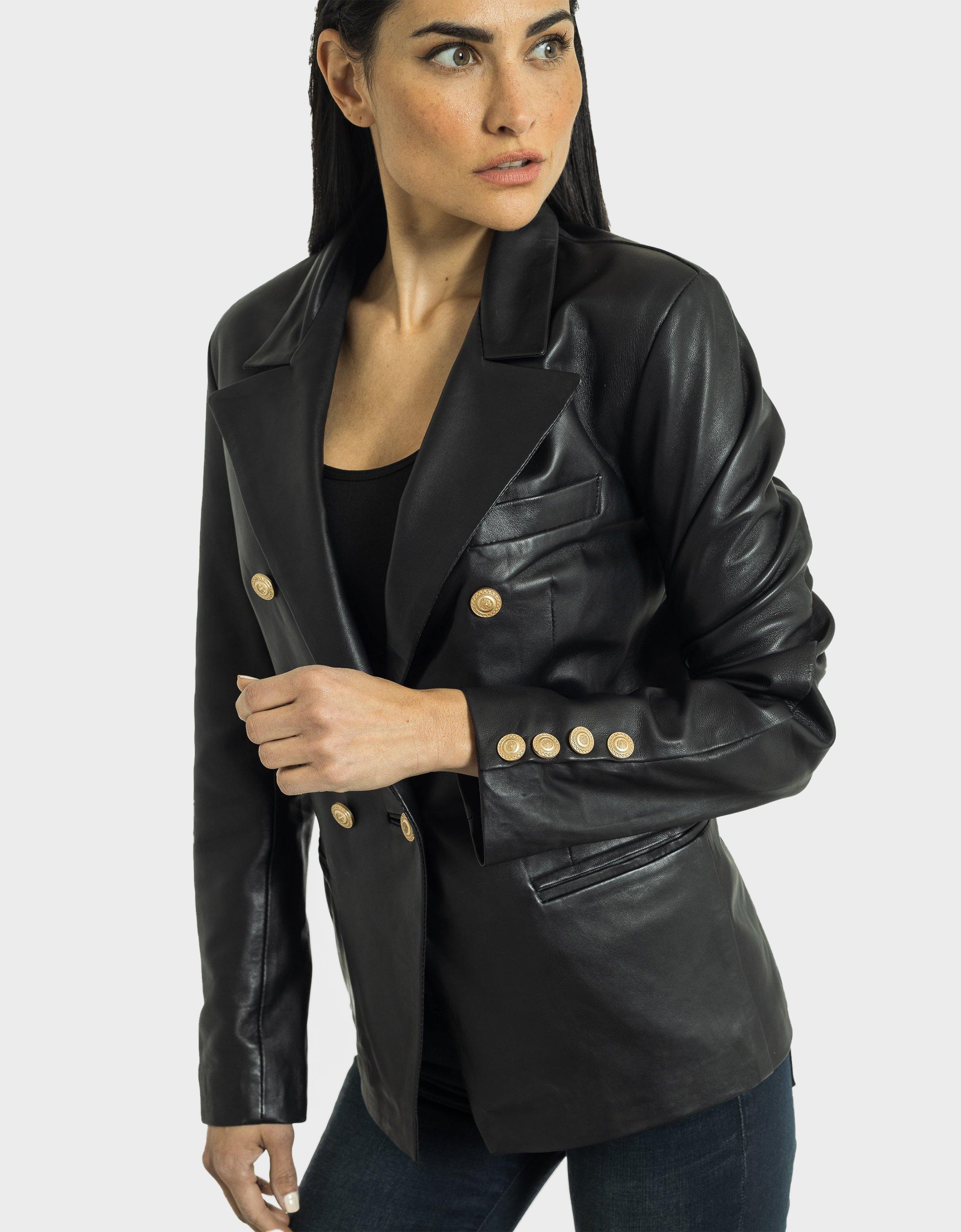 Francesca Leather Blazer