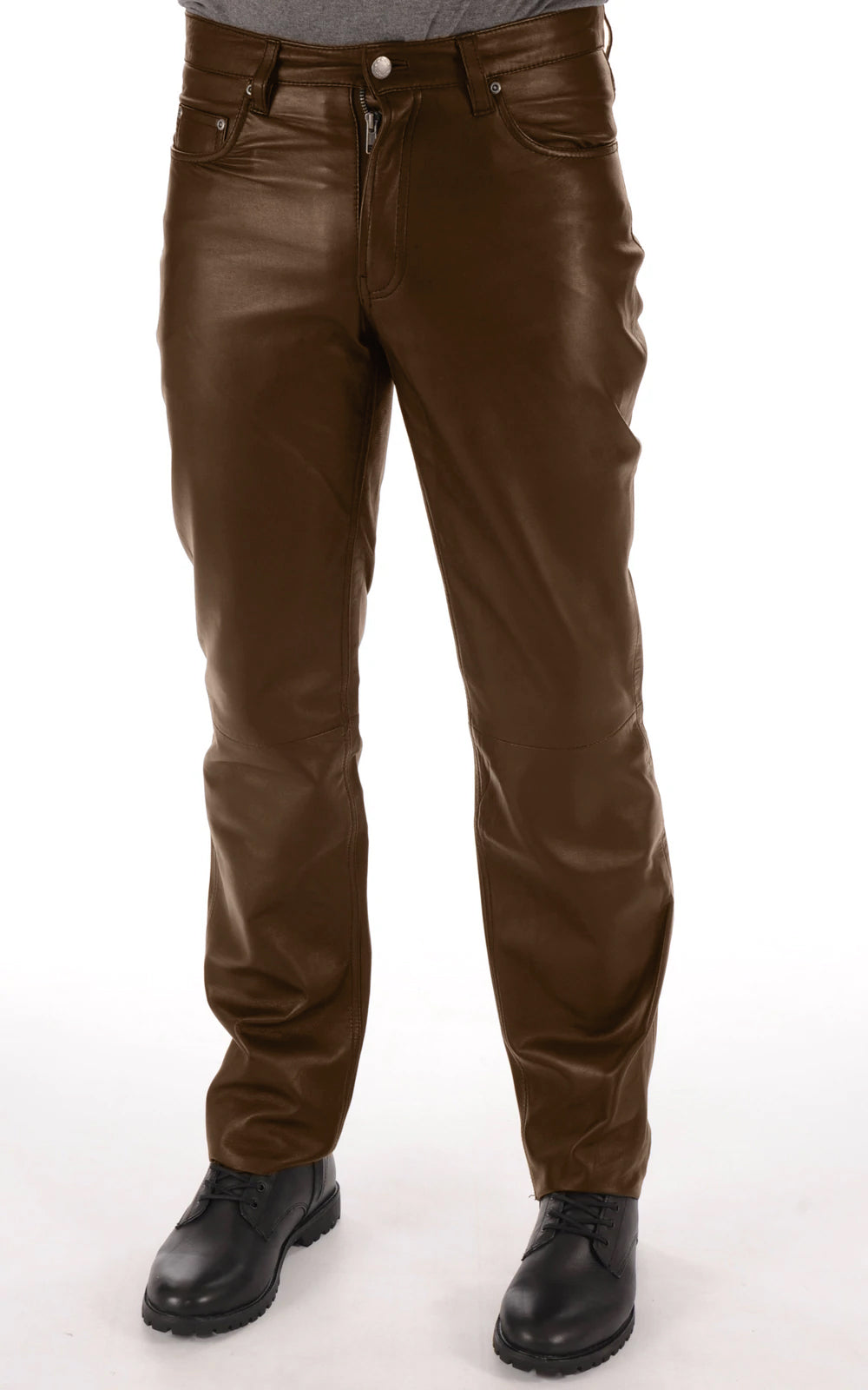 Jad Mens Leather Pants  Brown – Cuir Dimitri