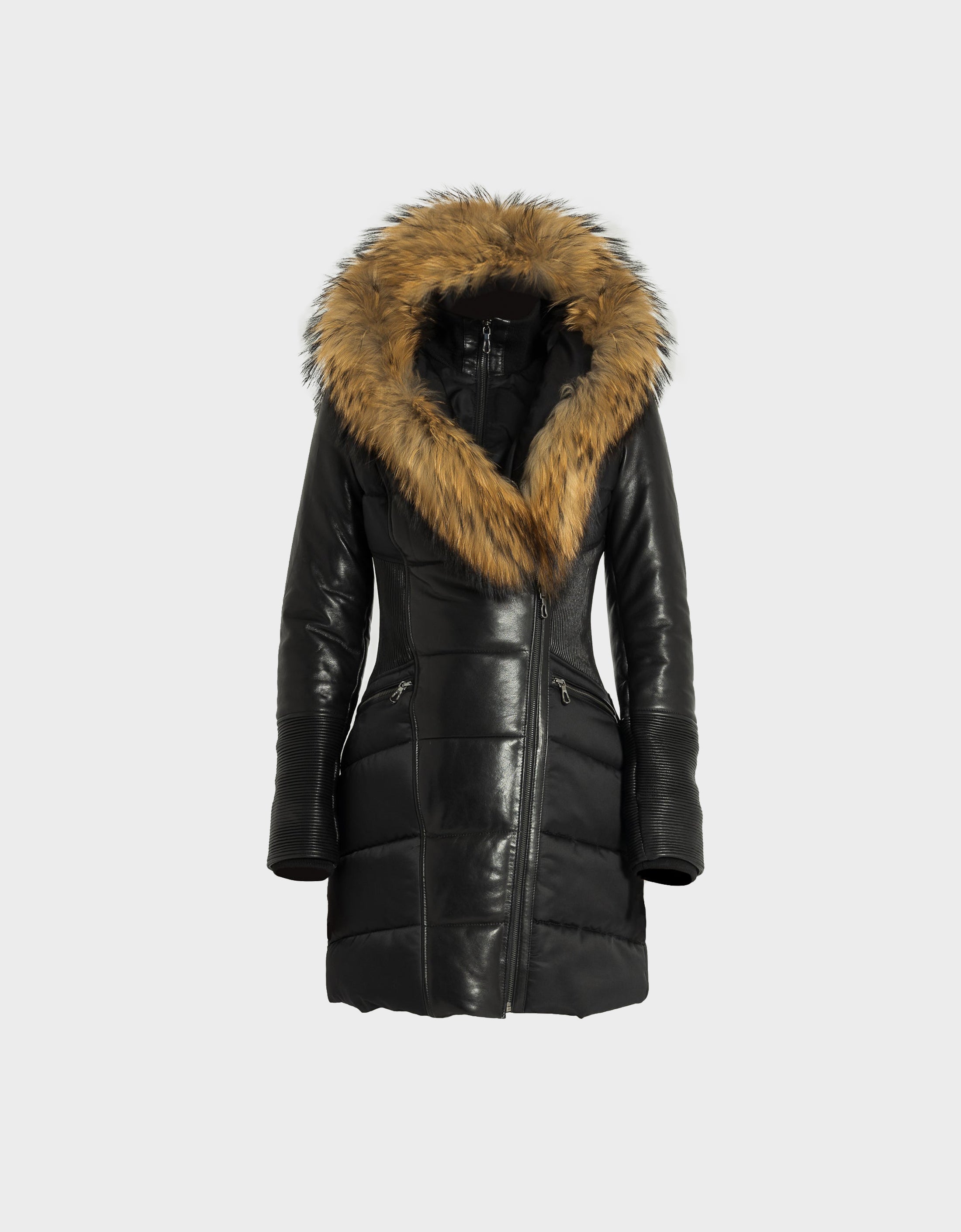 Parka à manches en cuir Kylie