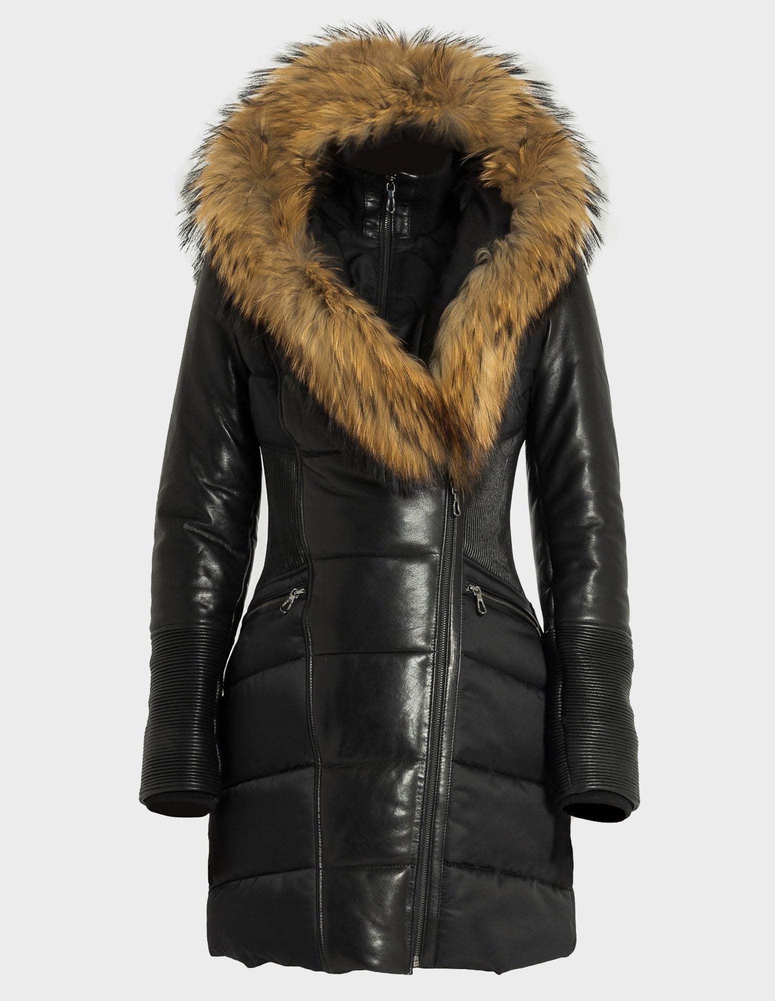 Parka à manches en cuir Kylie