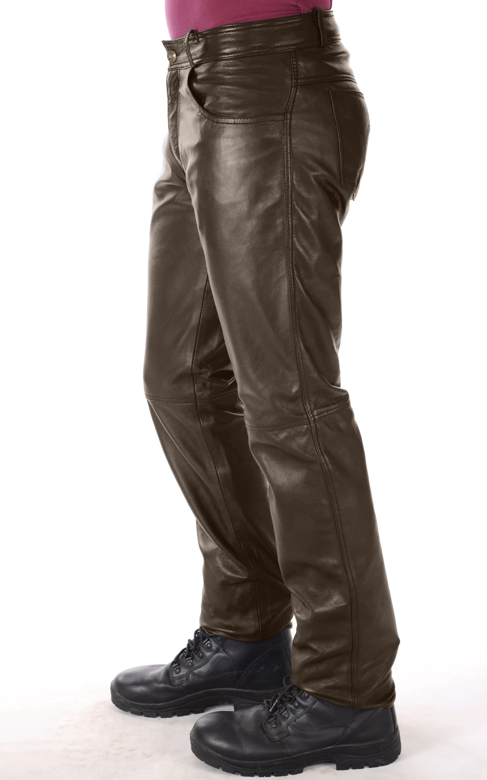 Pantalon en cuir Last Rebels pour homme | Cognac