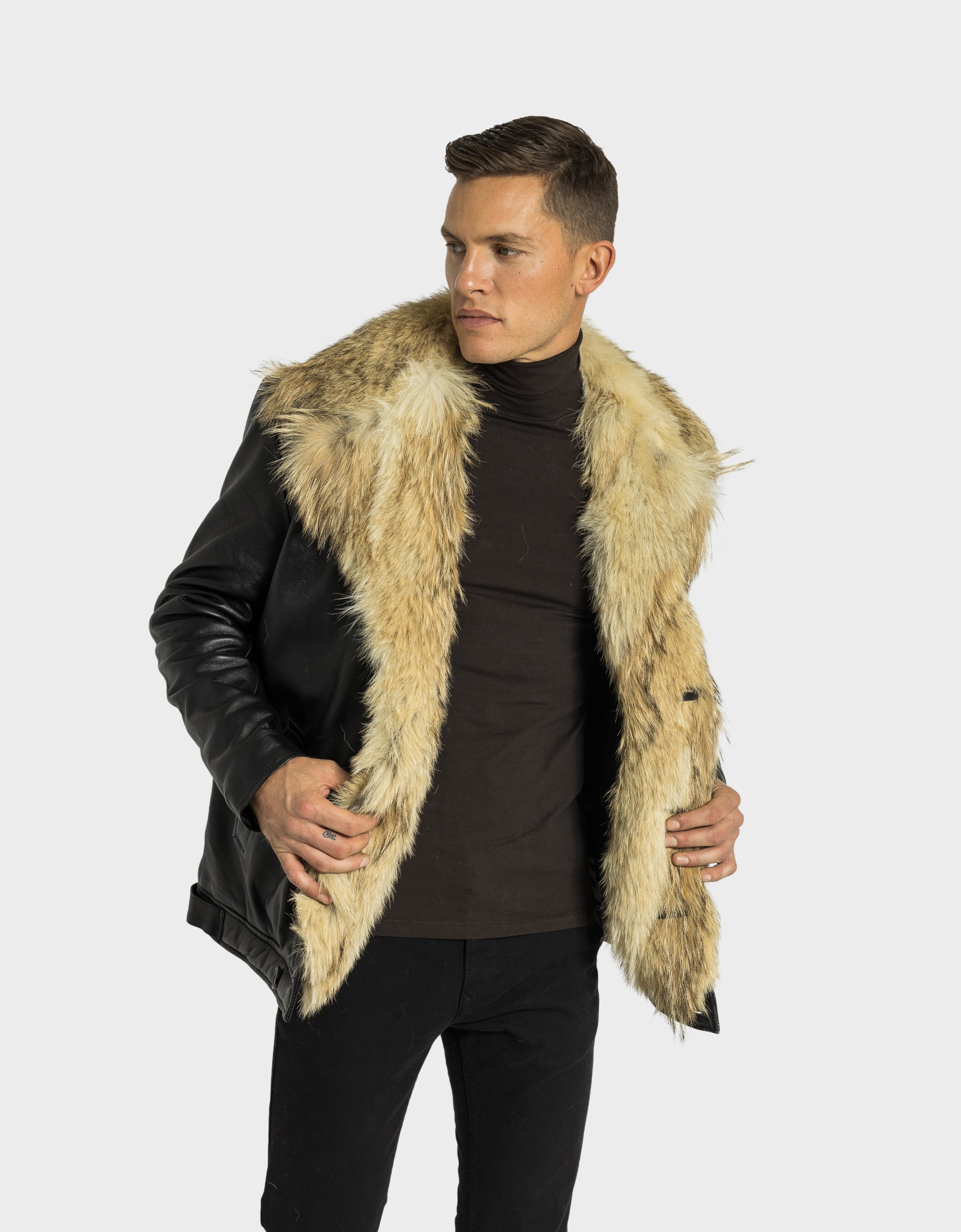Marvin Leather Jacket with Natural Fur