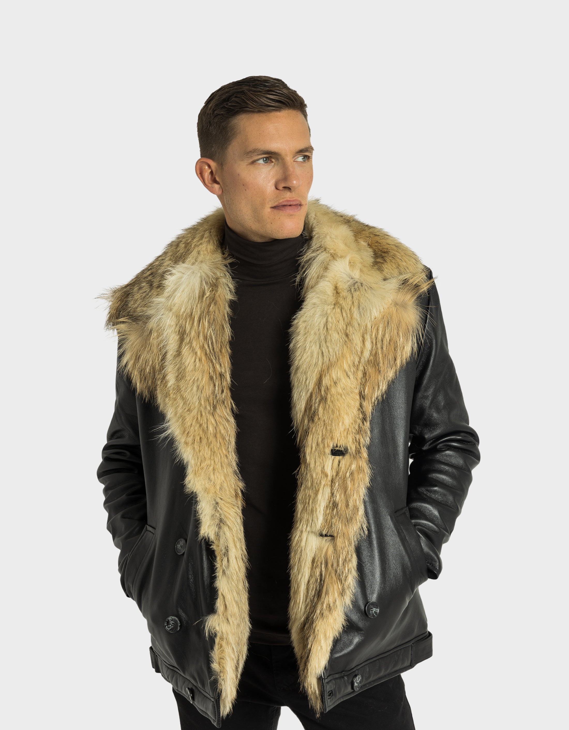 Marvin Leather Jacket with Natural Fur