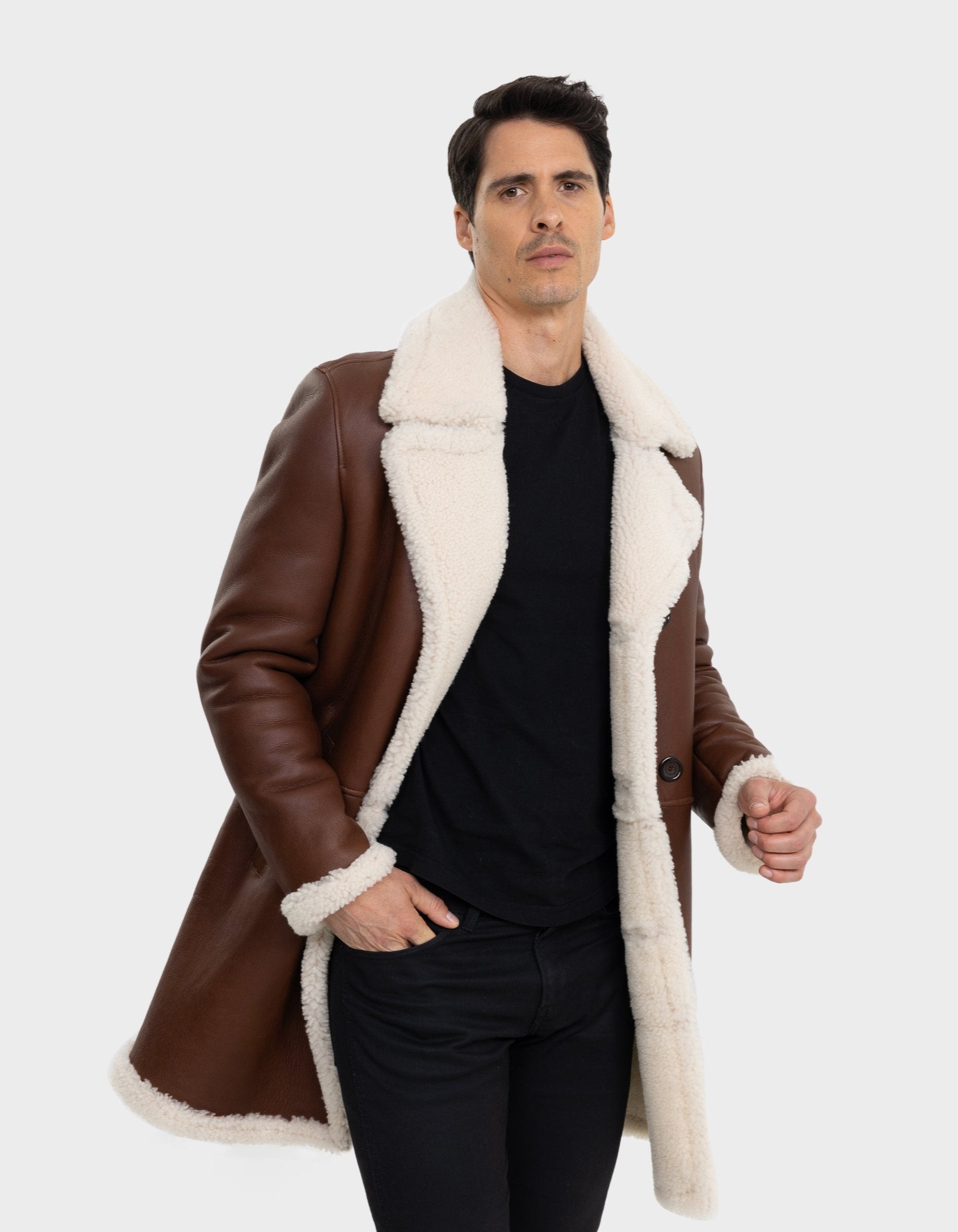 Trench-coat en peau lainée Nick pour homme