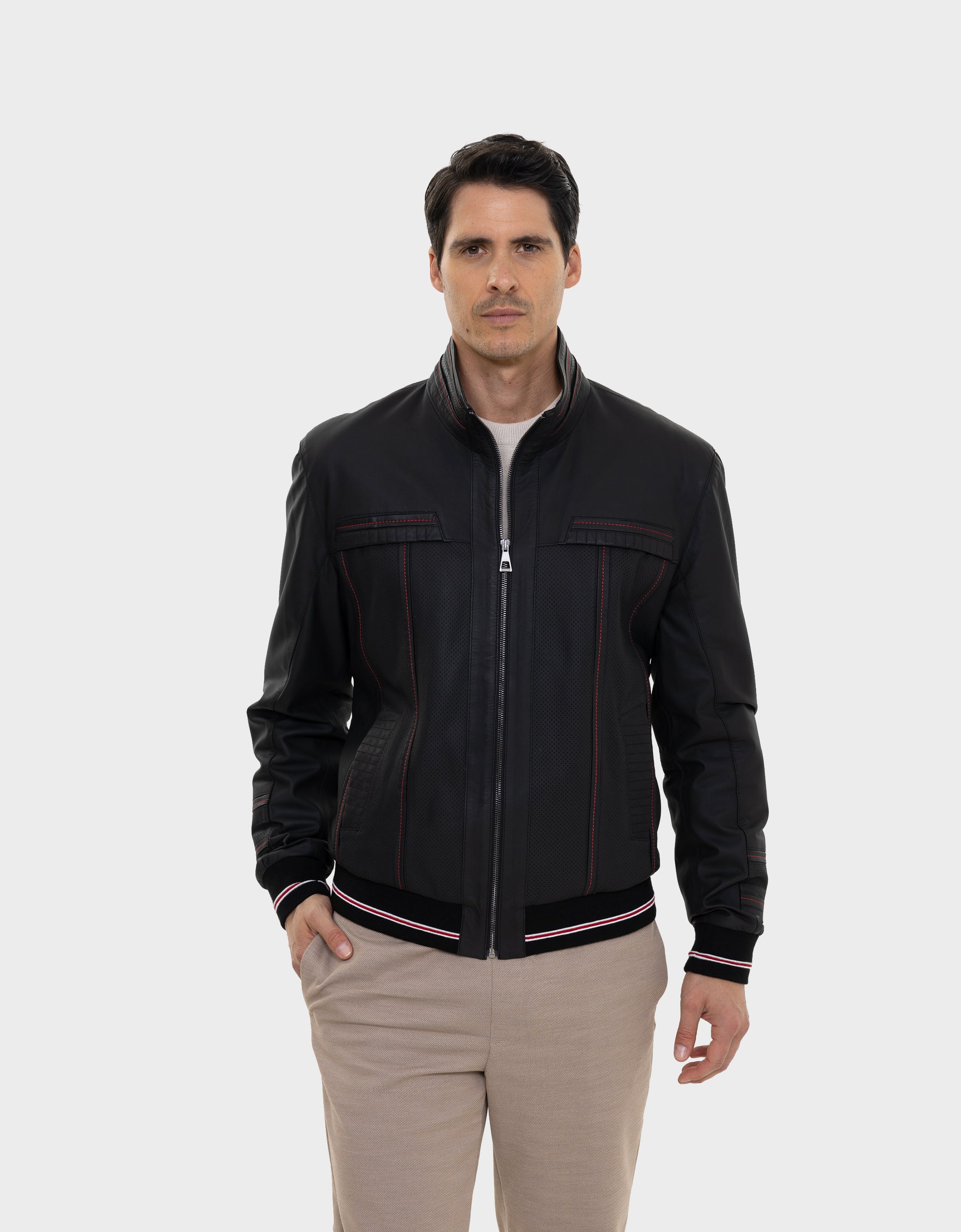 Blouson aviateur en cuir Roberto