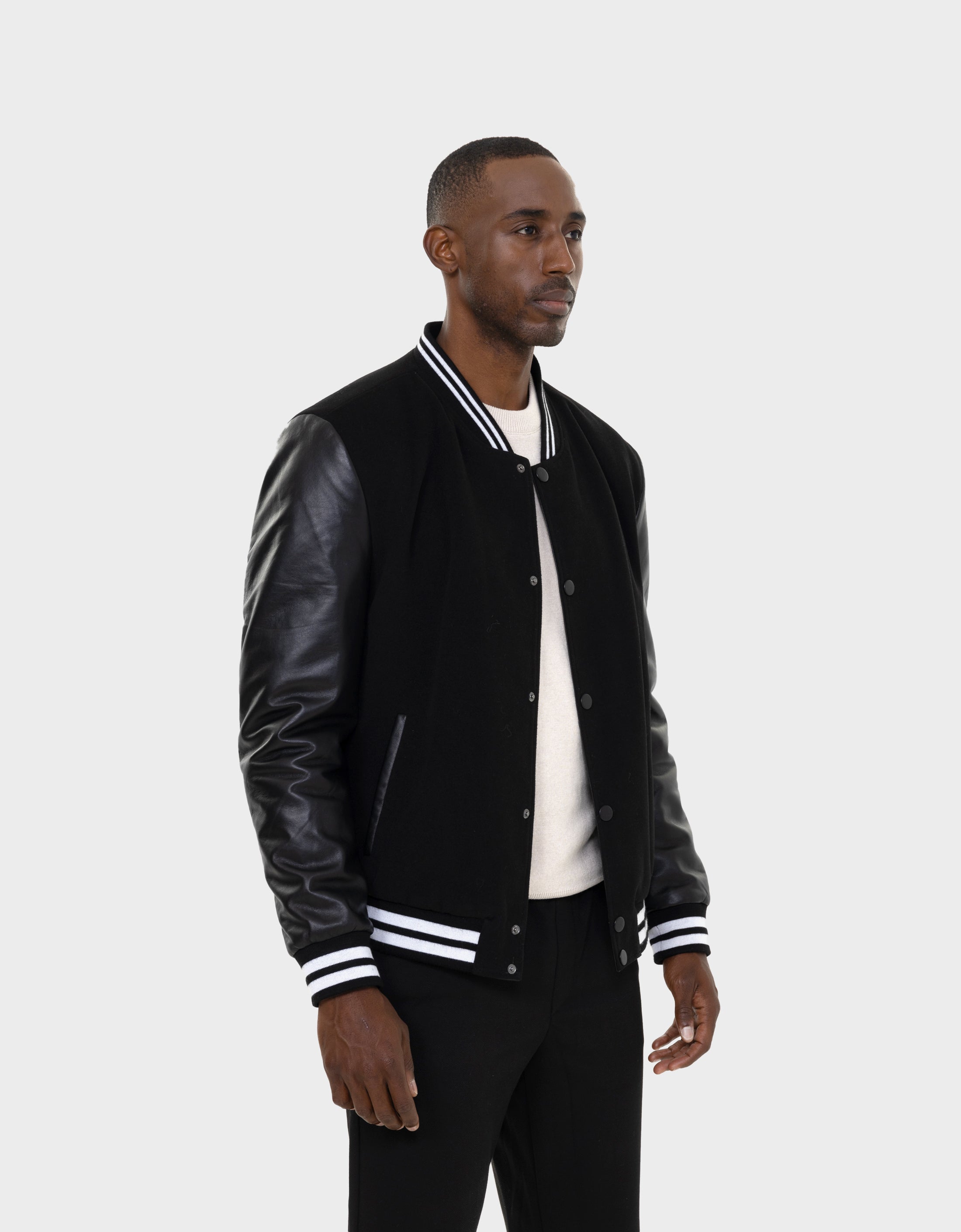 Tommy Bomber Jacket With Leather Sleeves