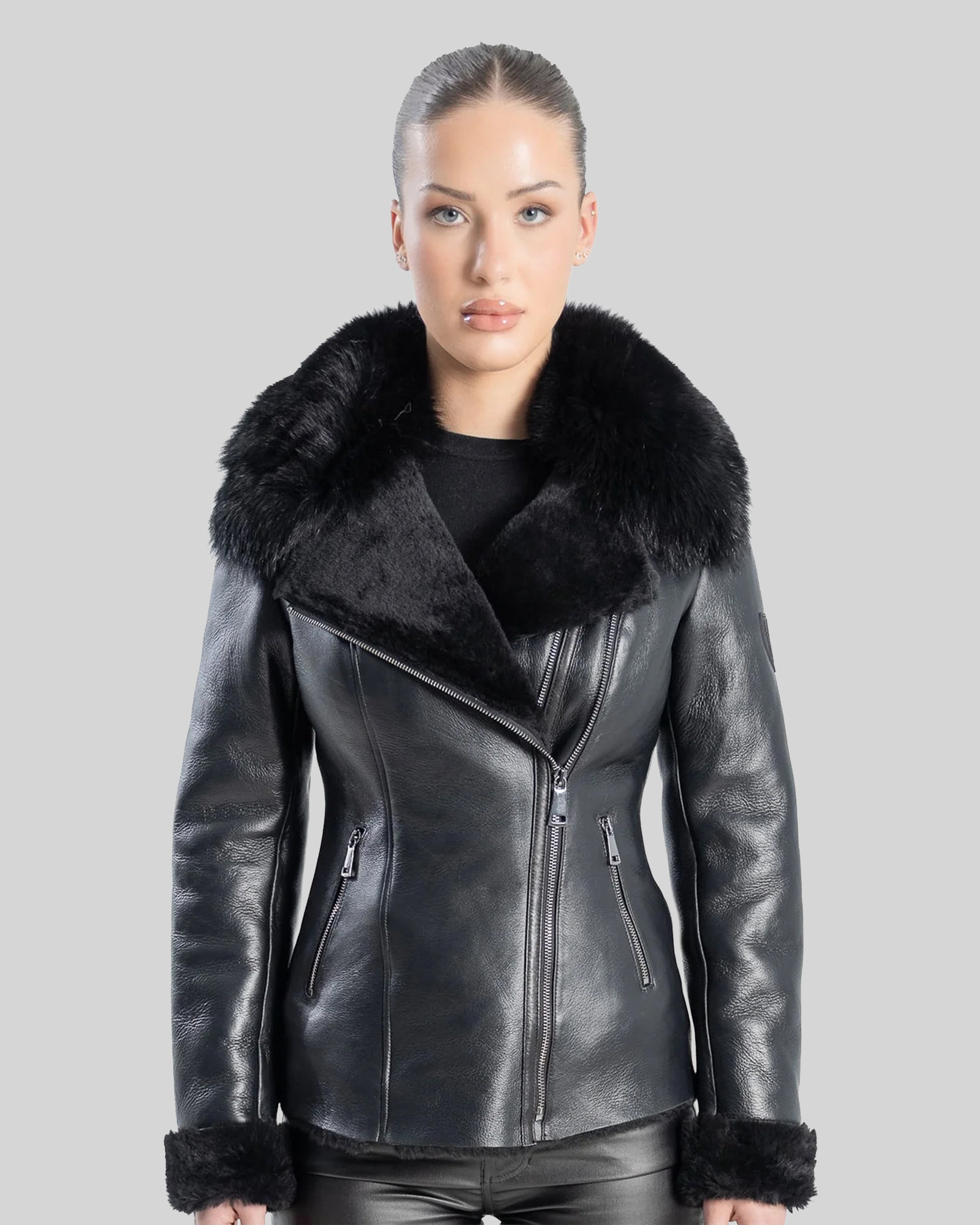 ALICYA Genuine  Shearling Jacket