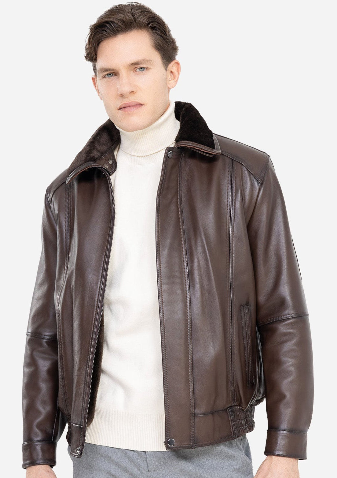 DAVID AVEC COL EN PEAU LAINE AMOVIBLE